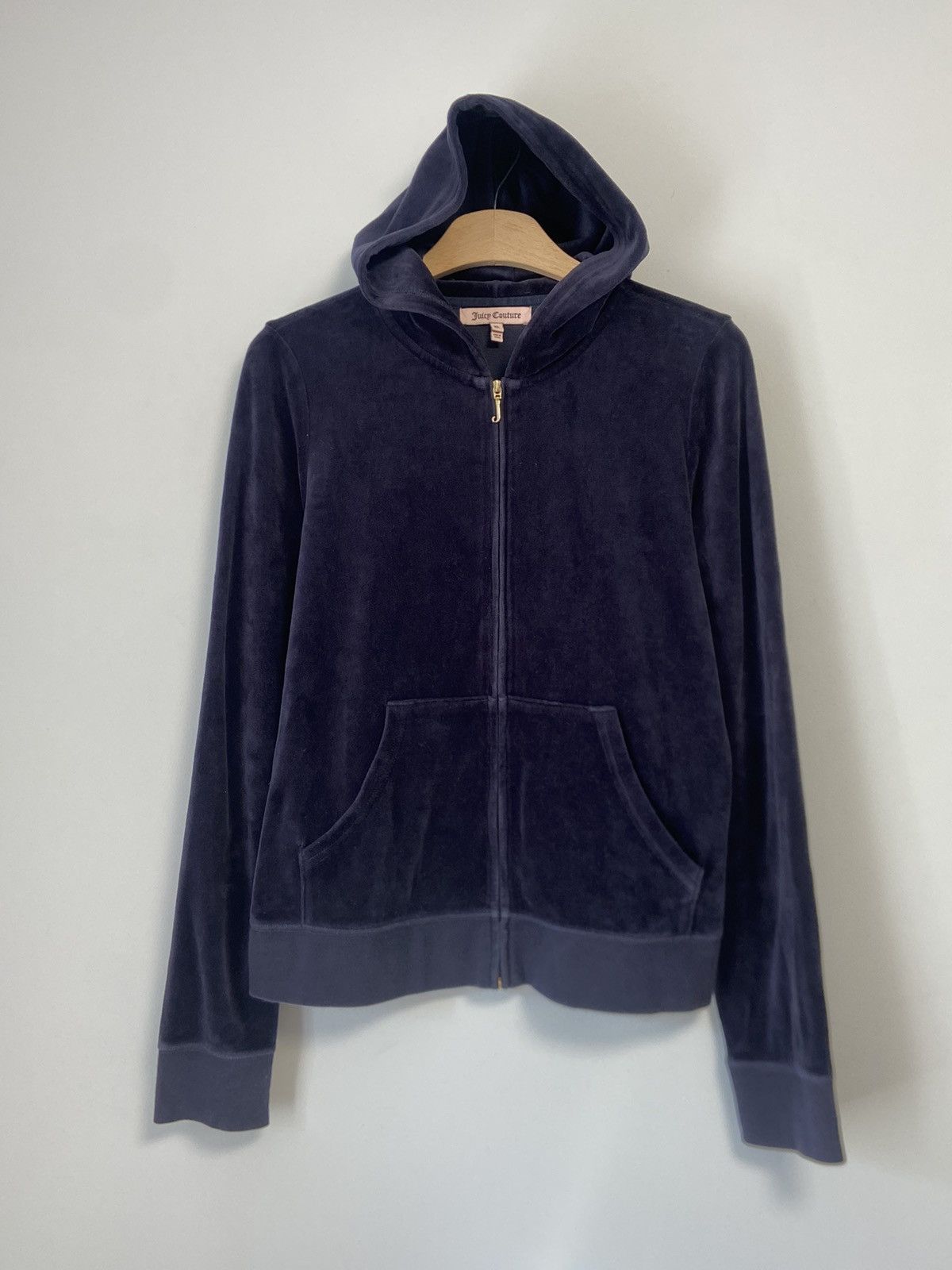 Juicy Couture × Vintage Vintage Juicy Couture Hoodie Sweatshirt Navy Blue Velour y2k Size XL / US 12-14 / IT 48-50 - 3 Thumbnail