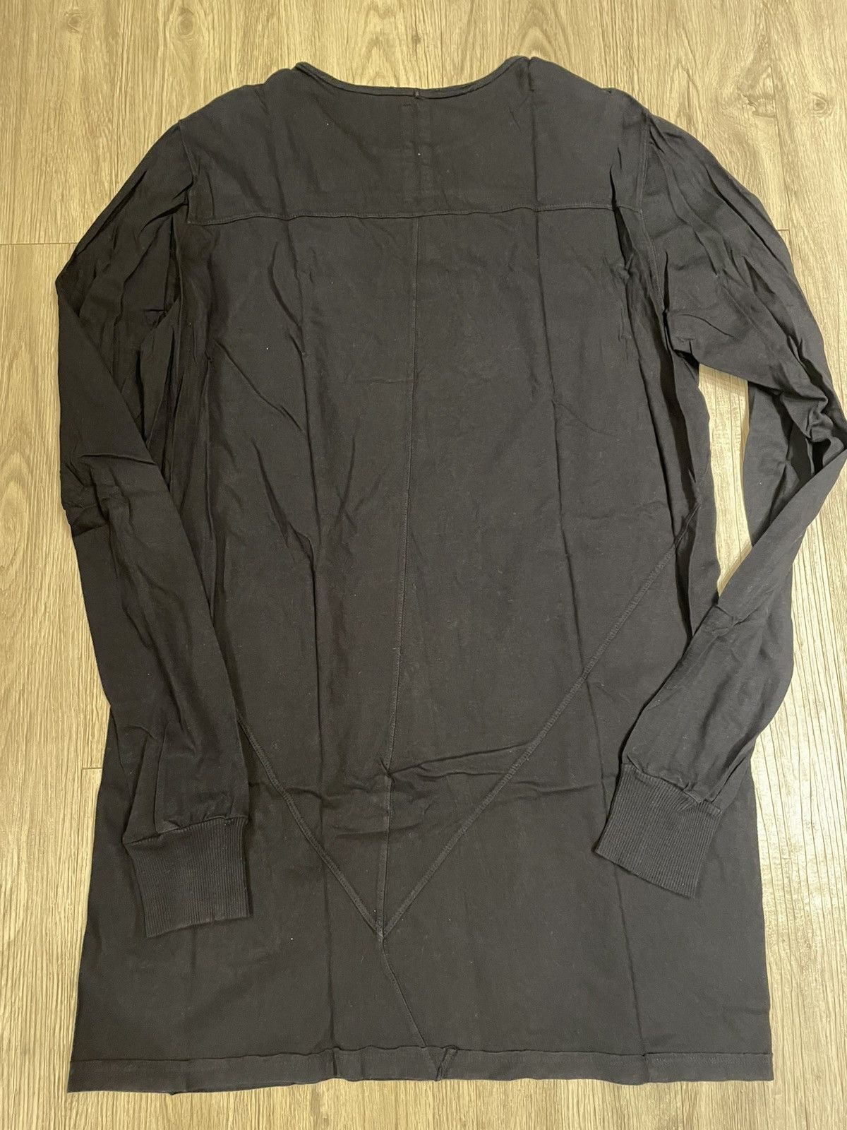 Rick Owens Drkshdw Rick Owens Geo LS Black Tee Size US XL / EU 56 / 4 - 4 Thumbnail