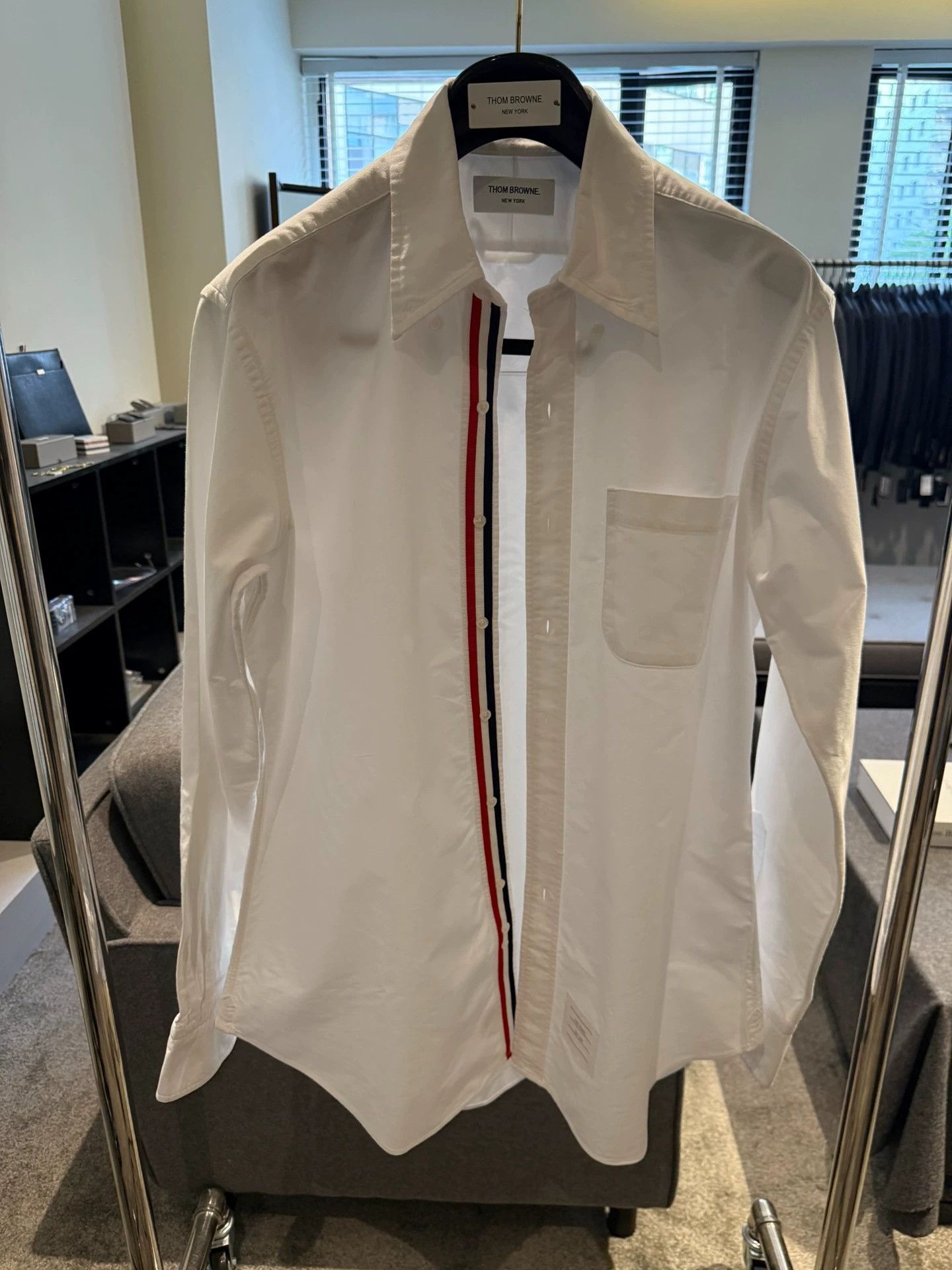 Thom Browne Thom Browne 3-color Placket White Oxford Shirt Size 4 95N Size US XL / EU 56 / 4 - 1 Thumbnail