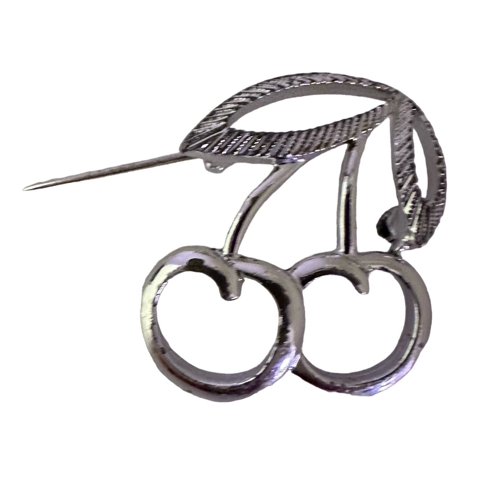 Vintage Silver Tone Double Cherry Brooch Pin Sarah Coventry Vintage Size ONE SIZE - 3 Thumbnail