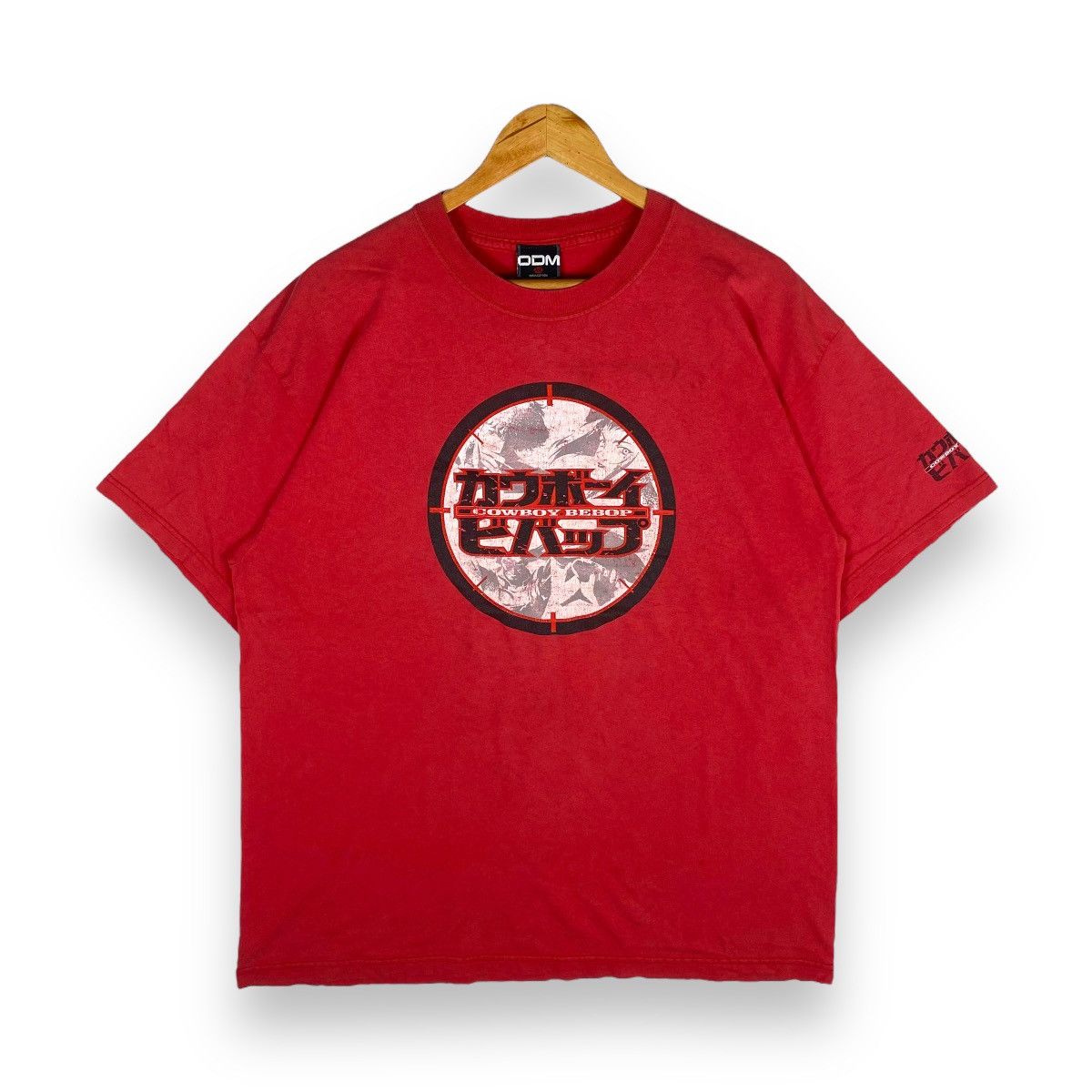 image of Anima x Movie Vintage Cowboy Bebop Anime Movie Odm Tee in Red, Men's (Size XL)