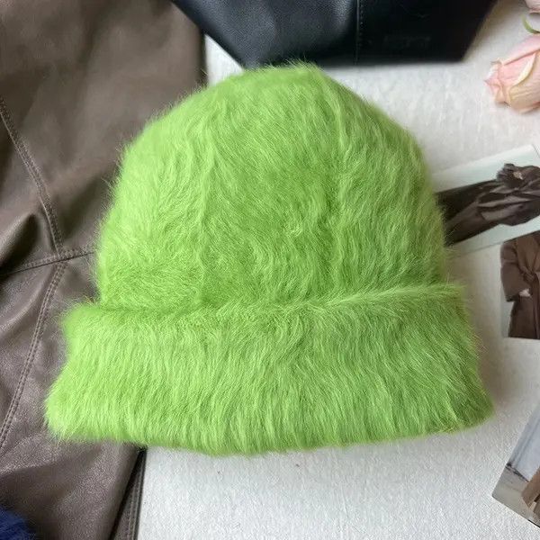 Japanese Brand Kizuki x Kida Fashion Fluffy Rabbit Fur Beanie Hat Size ONE SIZE - 2 Thumbnail
