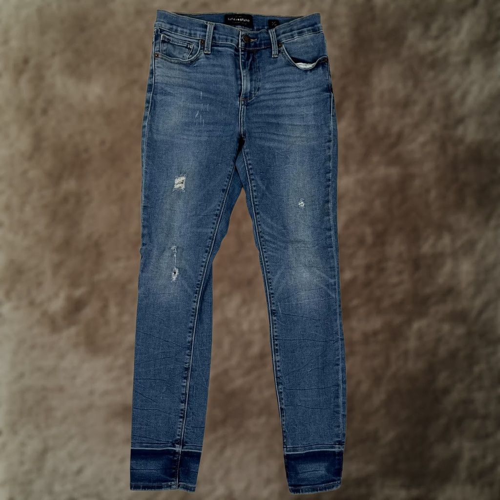 Lucky Brand Lucky Brand Brooke Legging Jeans Women 4/27 Blue Distressed Stretch Denim Size 27" / US 4 / IT 40 - 1 Thumbnail