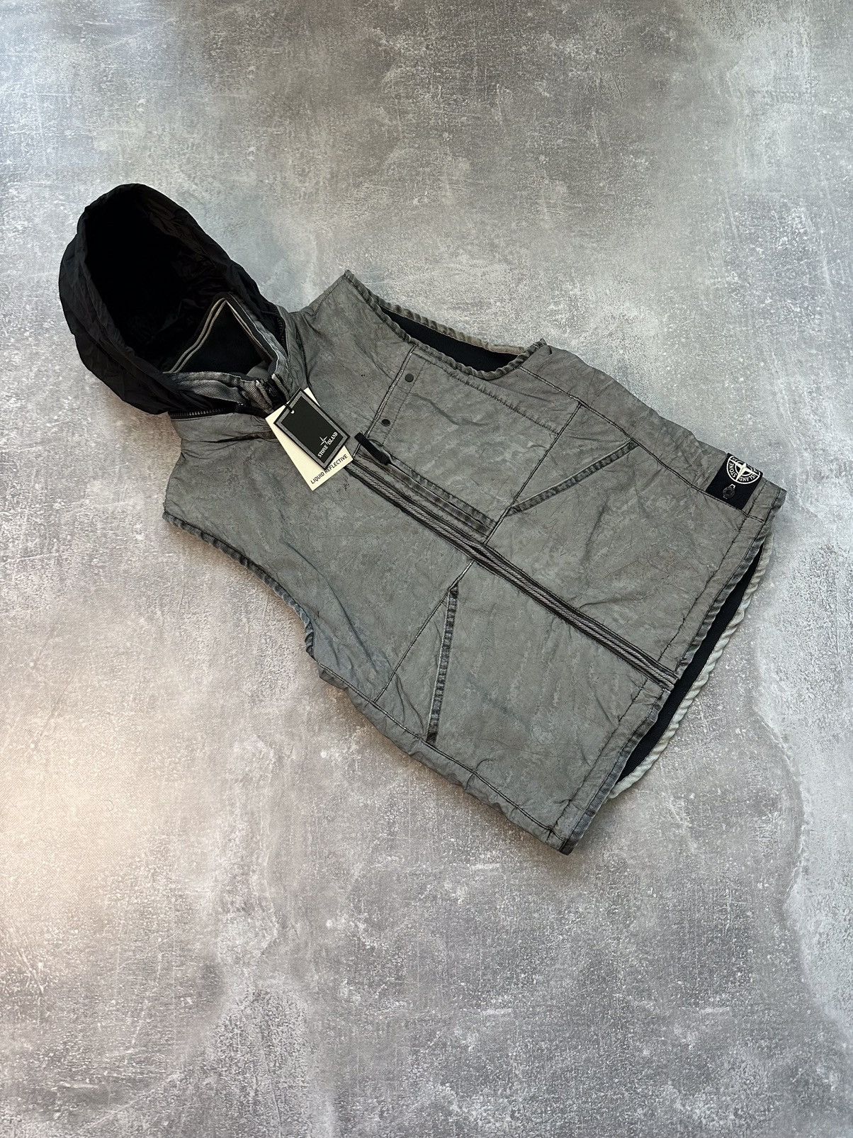 image of Stone Island New Grey Reflective Vest 2011, Men's (Size Large)