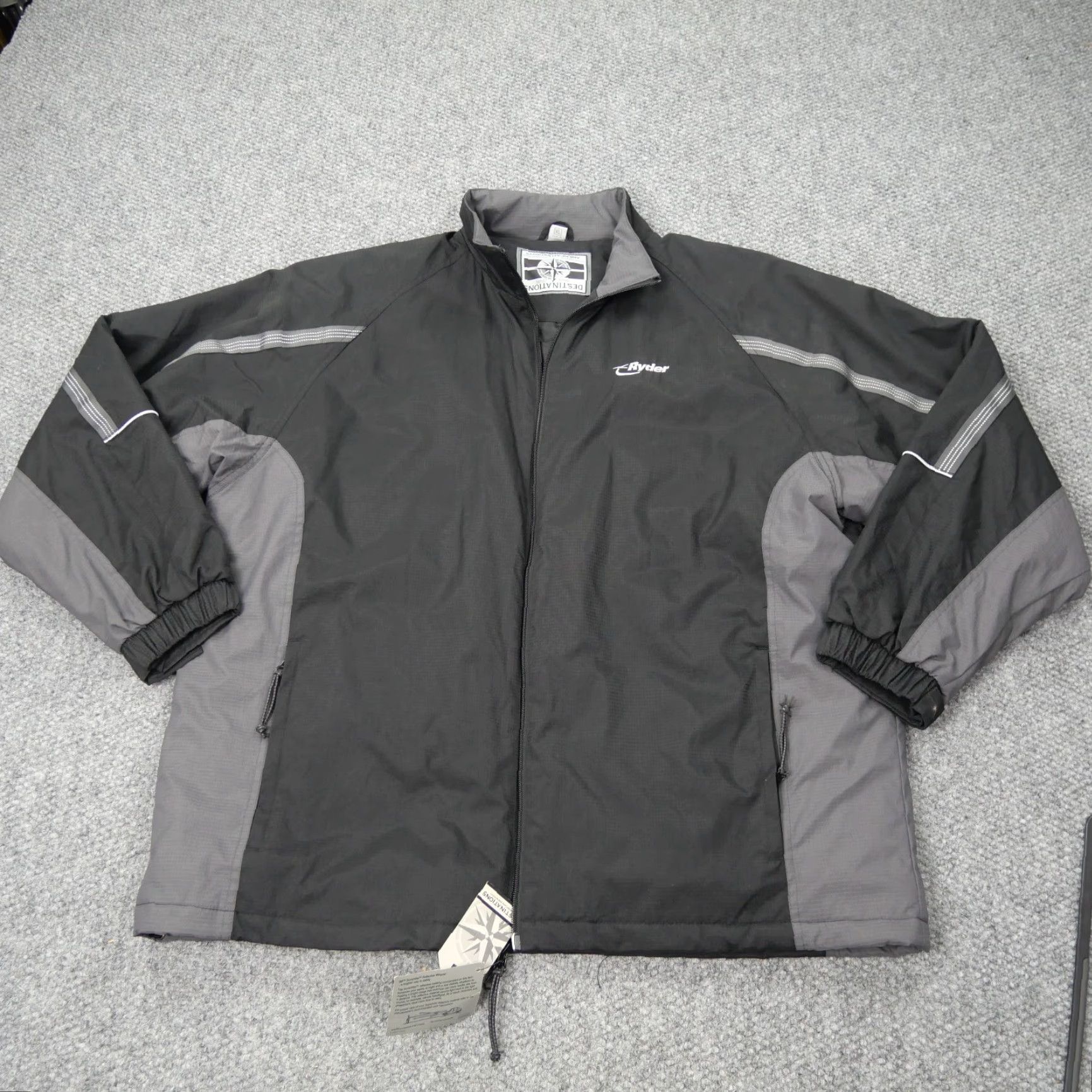 Vintage Destinations Ryder Jacket American Identity Mens XL Black/Gray Embroidered Reflective Safety Size US XL / EU 56 / 4 - 3 Thumbnail