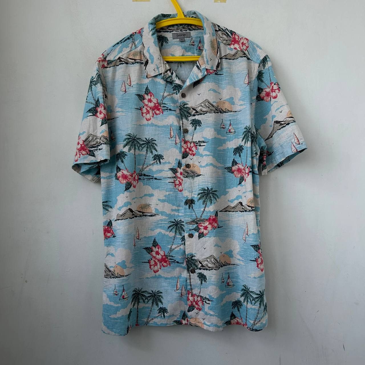 George George hawaiian linen shirt #1356 Size US M / EU 48-50 / 2 - 1 Thumbnail