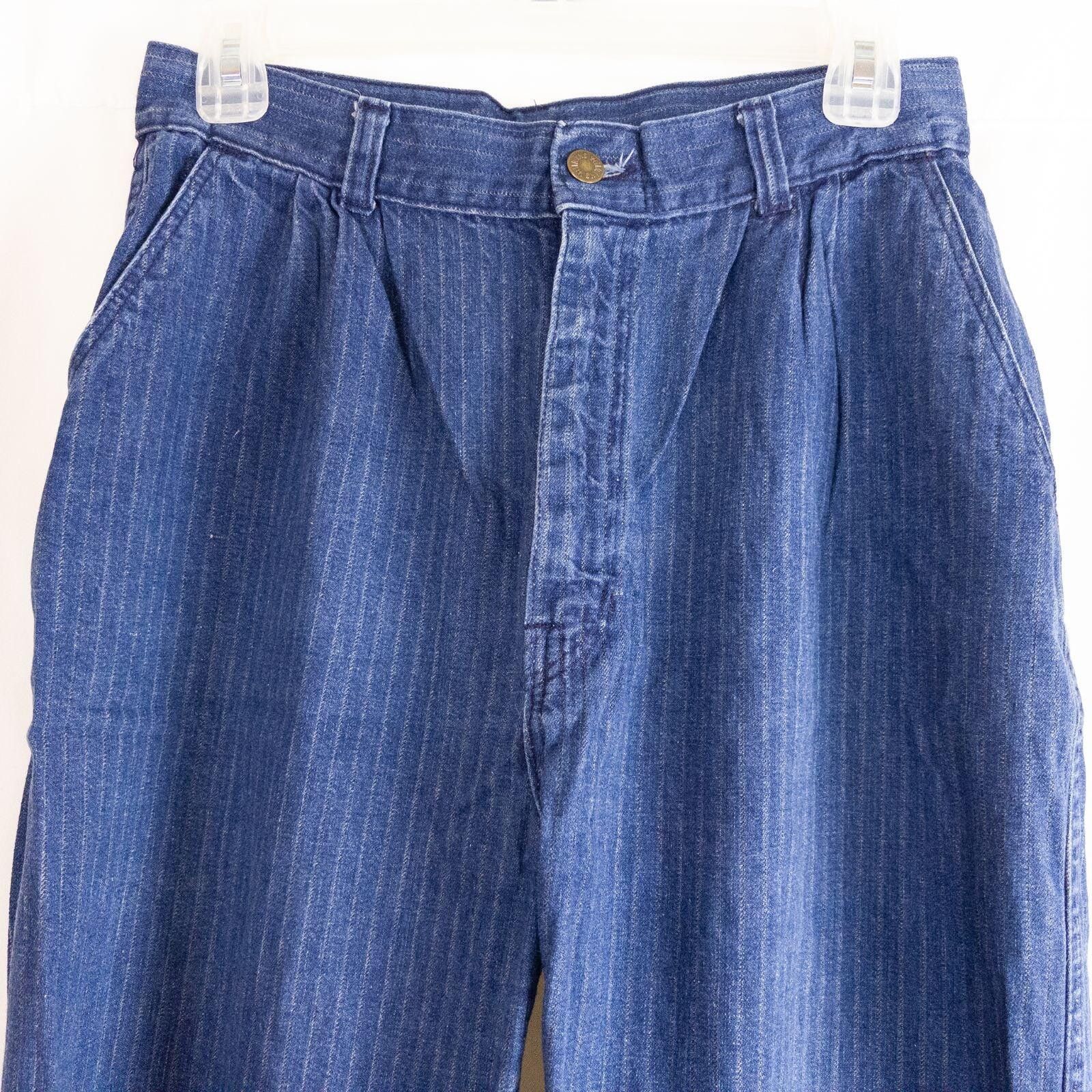 Other Wilkins Rumble Seat Vintage Blue Striped Jeans Womens 28 Size 28" / US 6 / IT 42 - 4 Thumbnail