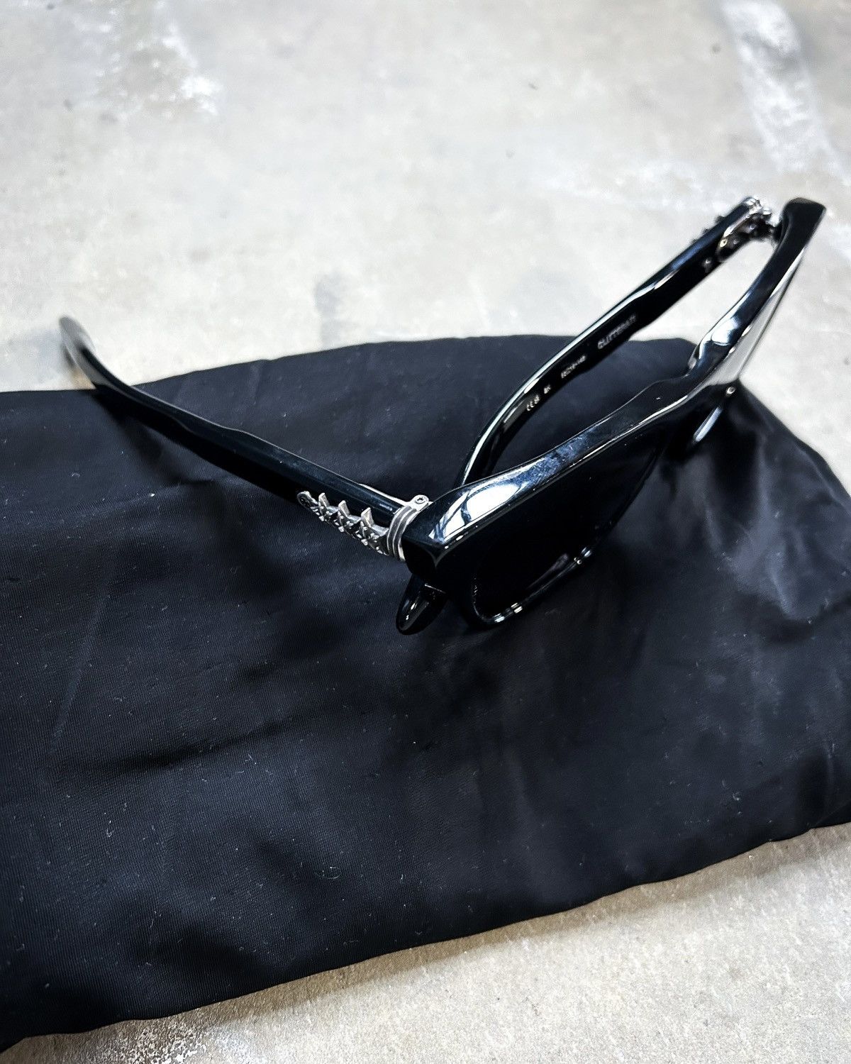 Chrome Hearts BLACK “CLITTERATI” WAYFARER SUNGLASSES Size ONE SIZE - 4 Thumbnail