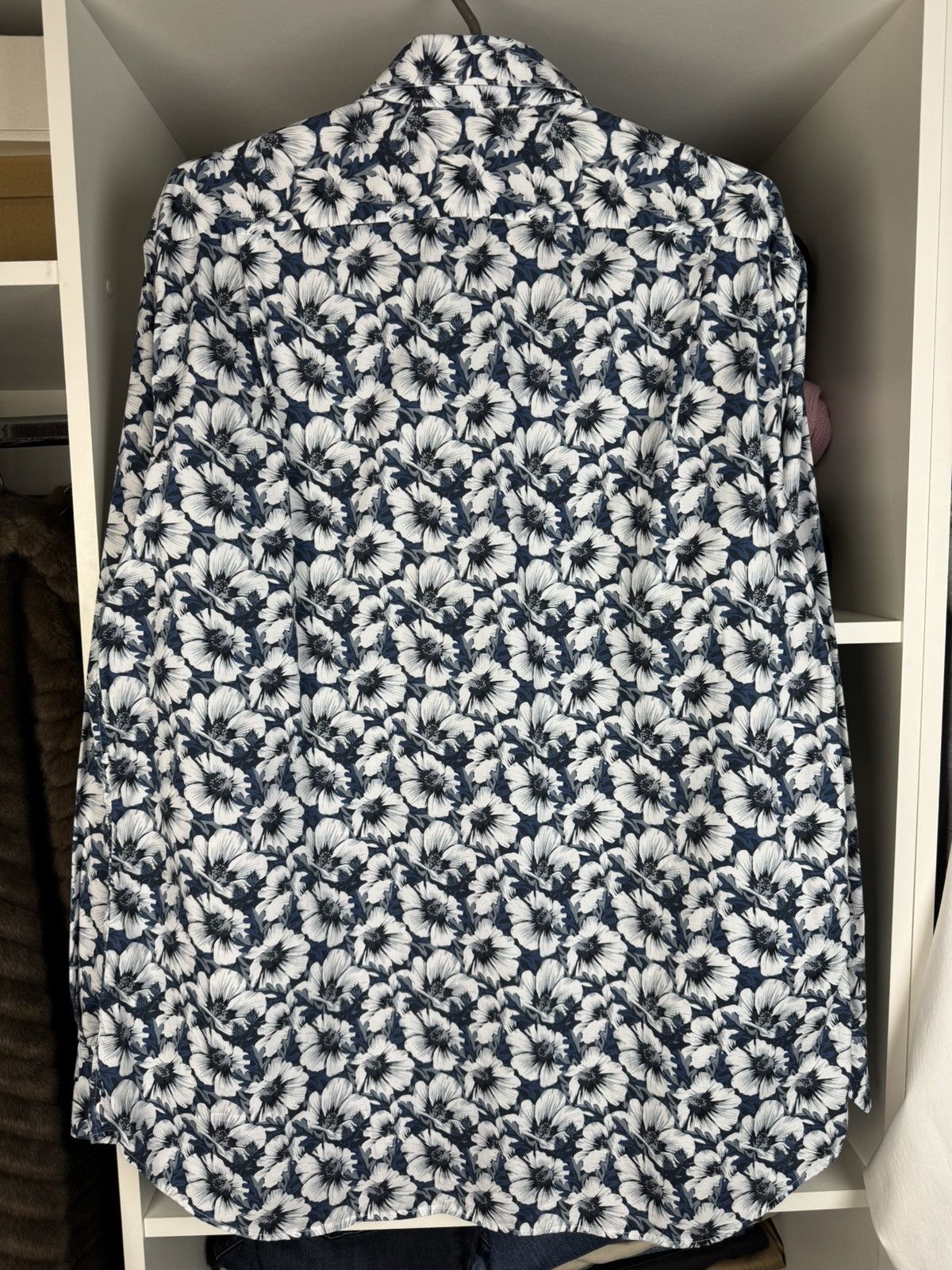 Strenstroms Stenströms Fitted Body Floral Print LS Shirt Size 17.5/44 Size US XL / EU 56 / 4 - 17 Thumbnail