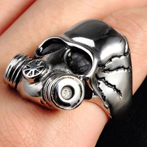 Other Men's Skull Gas Mask Helmet Ring Stainless Steel Size ONE SIZE - 3 Thumbnail