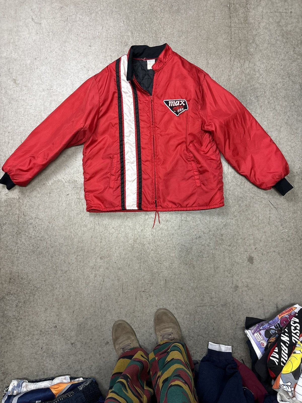 American Apparel Vintage 80s Max Speed bomber jacket Size US XL / EU 56 / 4 - 4 Thumbnail