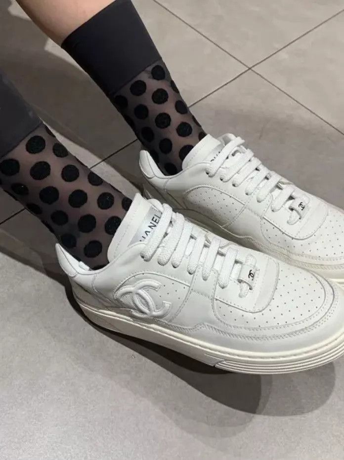 Chanel Chanel white side logo trainer 37 98 new Size US 6.5 / IT 36.5 - 8 Thumbnail