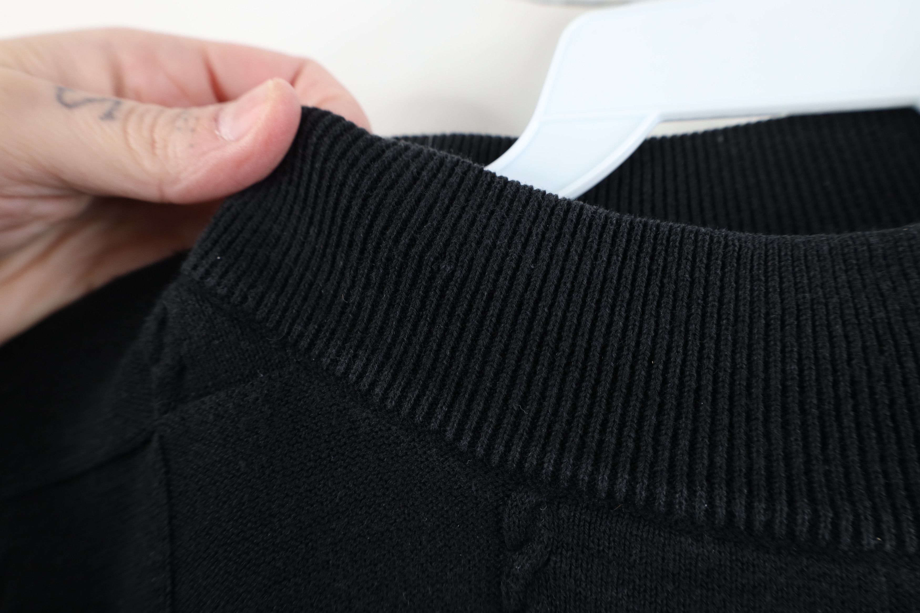 Vintage Vintage 90s Streetwear Cable Knit Mock Neck Sweater Black Size US XL / EU 56 / 4 - 10 Thumbnail