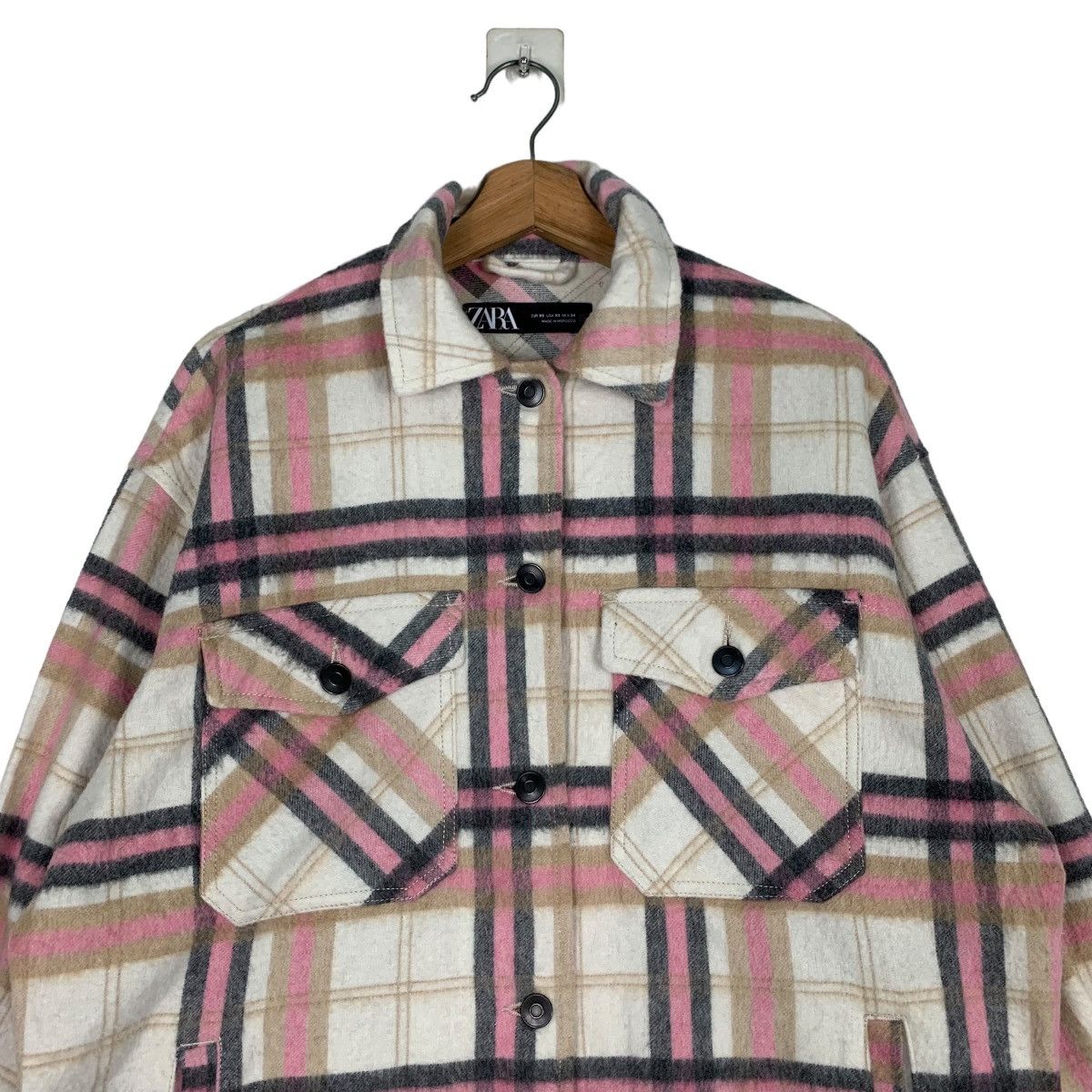 Zara ZARA CHECKED PLAID TARTAN PINK FLANNEL #0330-C15 Size XS / US 0-2 / IT 36-38 - 3 Thumbnail