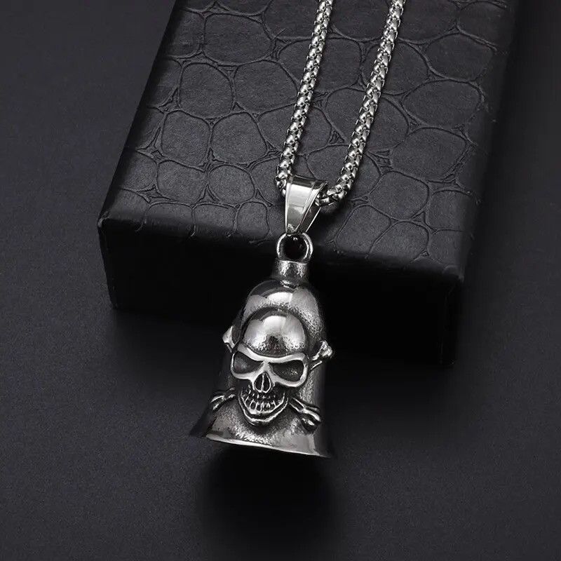 Vintage Vintage Skull Cross Bell Necklace Size ONE SIZE - 4 Thumbnail