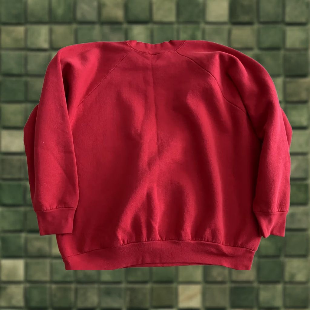 Fruit Of The Loom VINTAGE Fruit of the Loom Sweatshirt Womens XL Red Logo Raglan Sleeve Crew Neck Pullover Casual Wear Made in USA 90s Retro Outdoor Activewear Size XL / US 12-14 / IT 48-50 - 1 Thumbnail