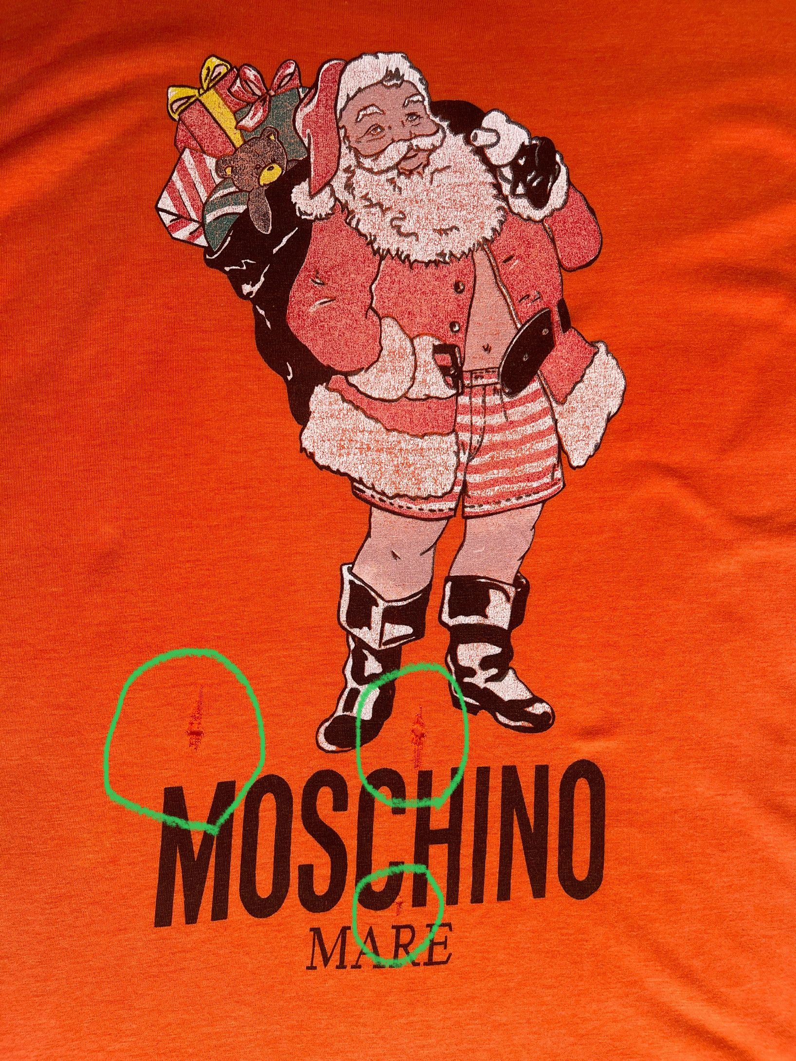 Moschino Trashed🔥MOCHINO MARE🔥Santa Claus Tshirt Size US M / EU 48-50 / 2 - 15 Thumbnail