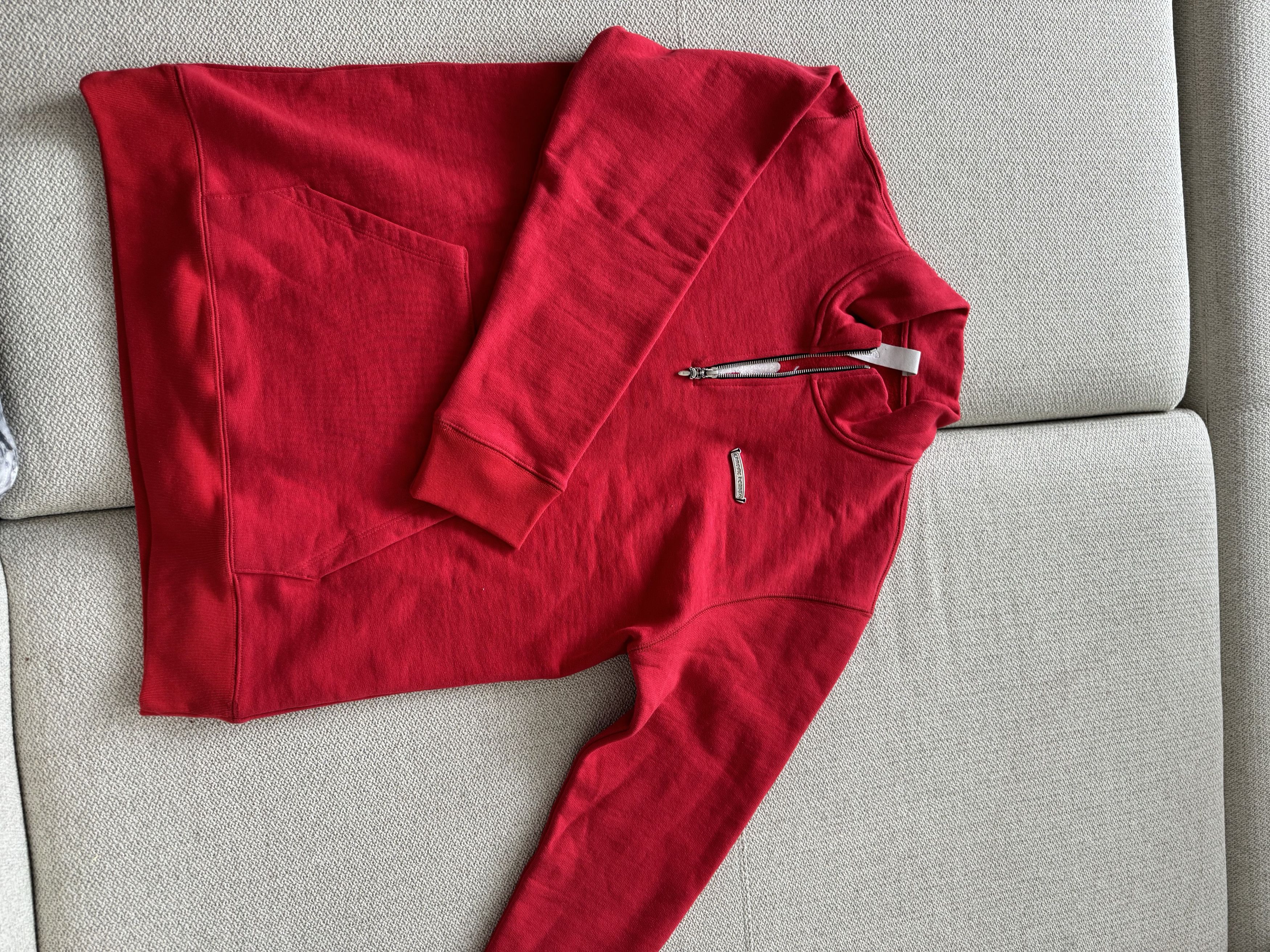 Chrome Hearts Chrome Hearts Red Hollywood Triple Cross Half Zip Sweatshirt Size US L / EU 52-54 / 3 - 14 Thumbnail