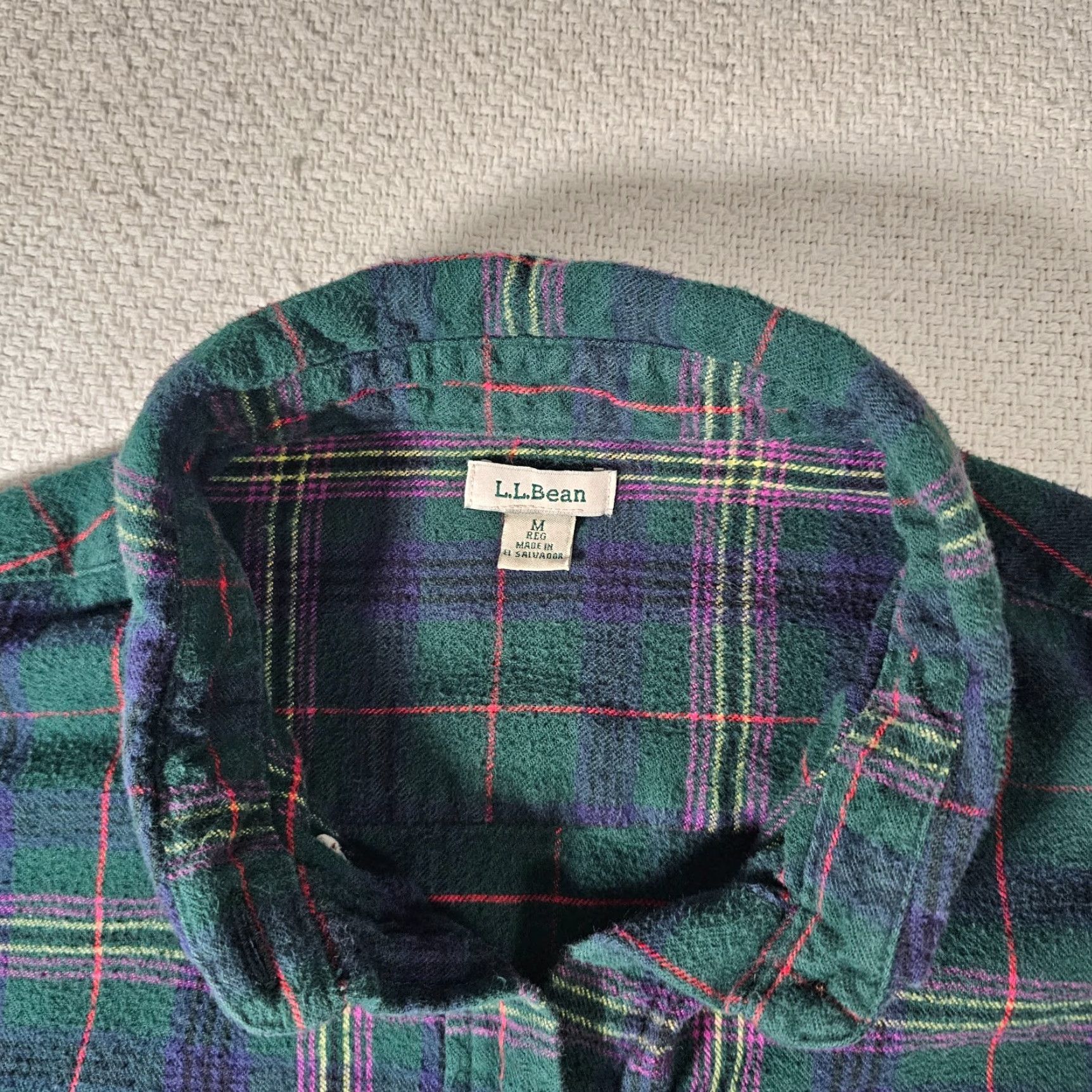 Vintage L.L. Bean Women's Flannel Shirt M Reg Green Plaid Button-Up Long Sleeve Classic Size M / US 6-8 / IT 42-44 - 2 Thumbnail
