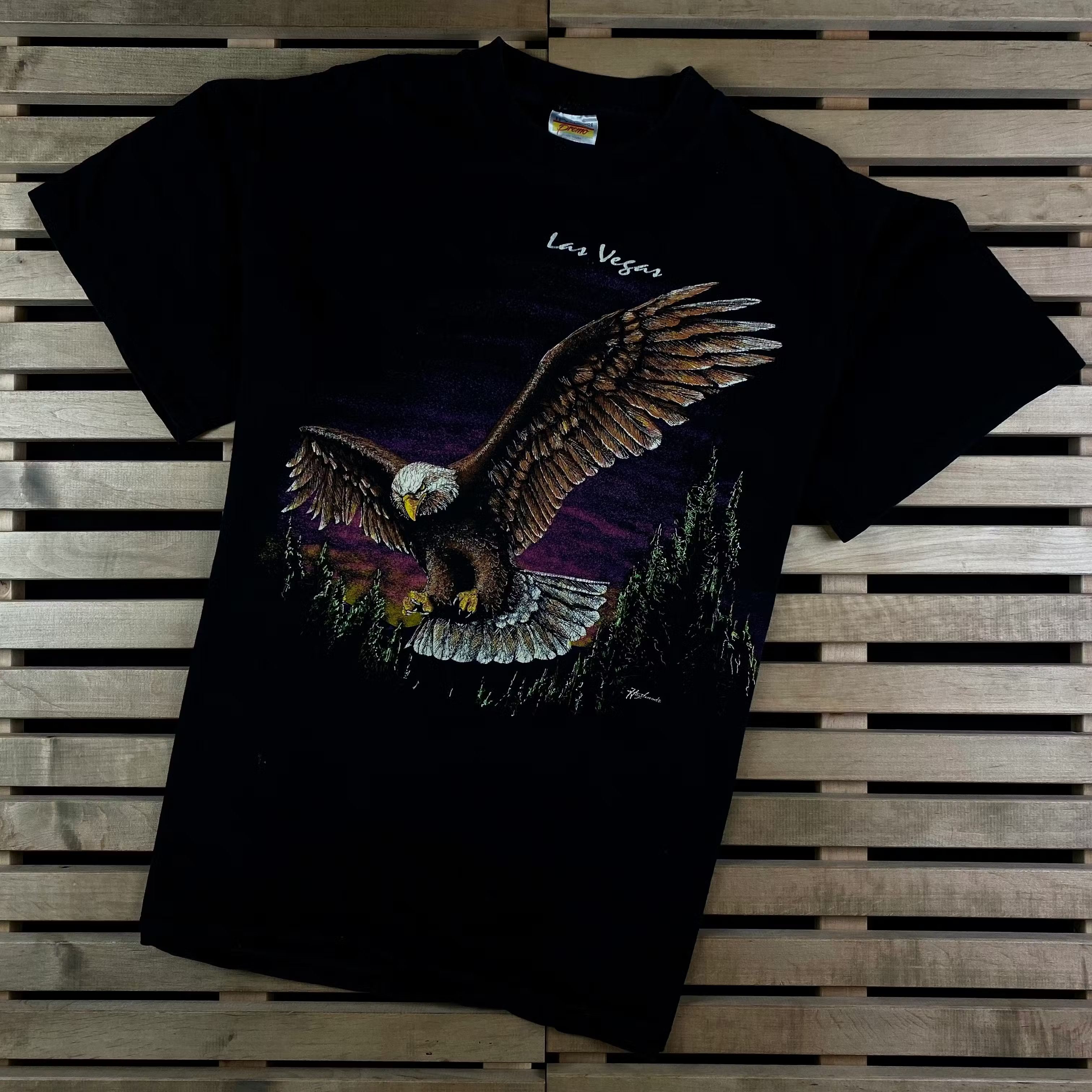 Band Tees × Vintage Mens Vintage T Shirt Eagle Size XL Las Vegas Size US XL / EU 56 / 4 - 1 Thumbnail