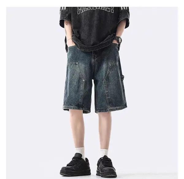 VIBE Blue High Street Vintage Loose Fit Denim Shorts Size US 32 / EU 48 - 3 Thumbnail