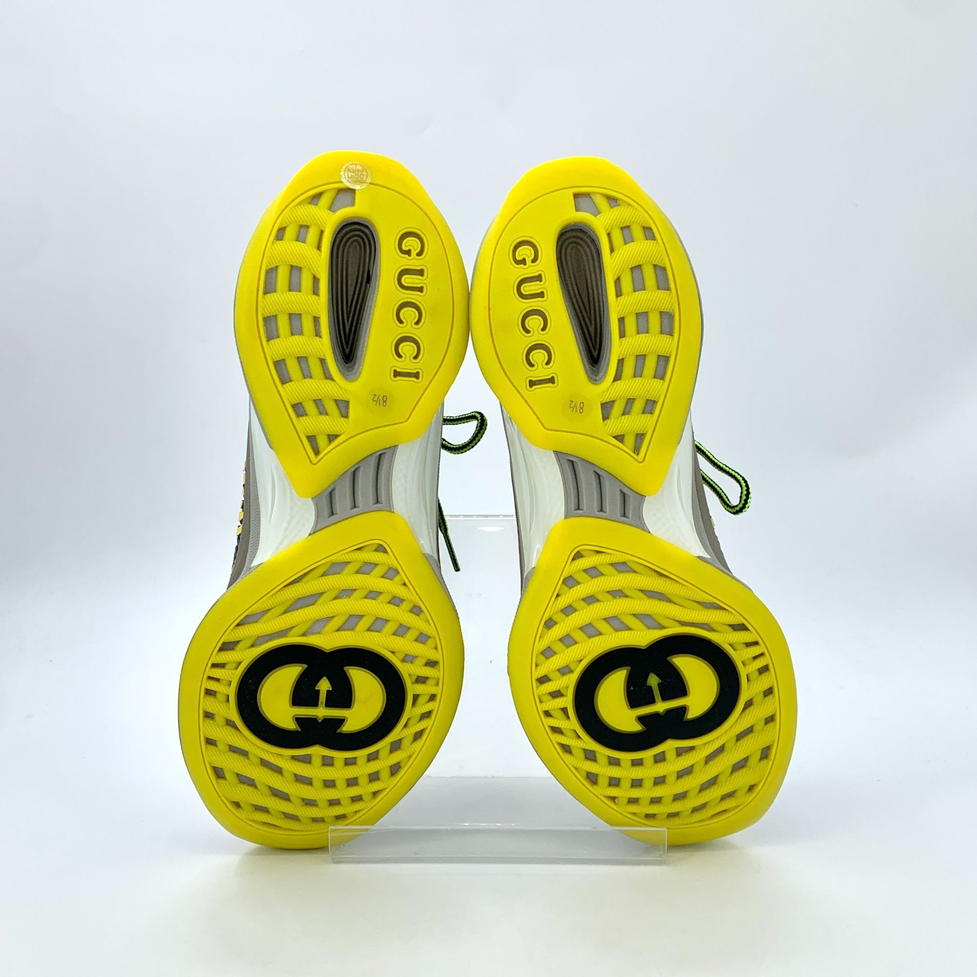 Gucci Gucci Run Black & Yellow Sneakers With Neon Green Laces Size US 9.5 / EU 42-43 - 5 Thumbnail
