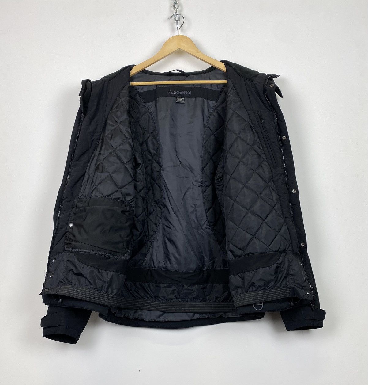 Vintage Schoffel Venturi Full Zip Hooded Ski Jacket Black Coat Top Size US XL / EU 56 / 4 - 12 Thumbnail
