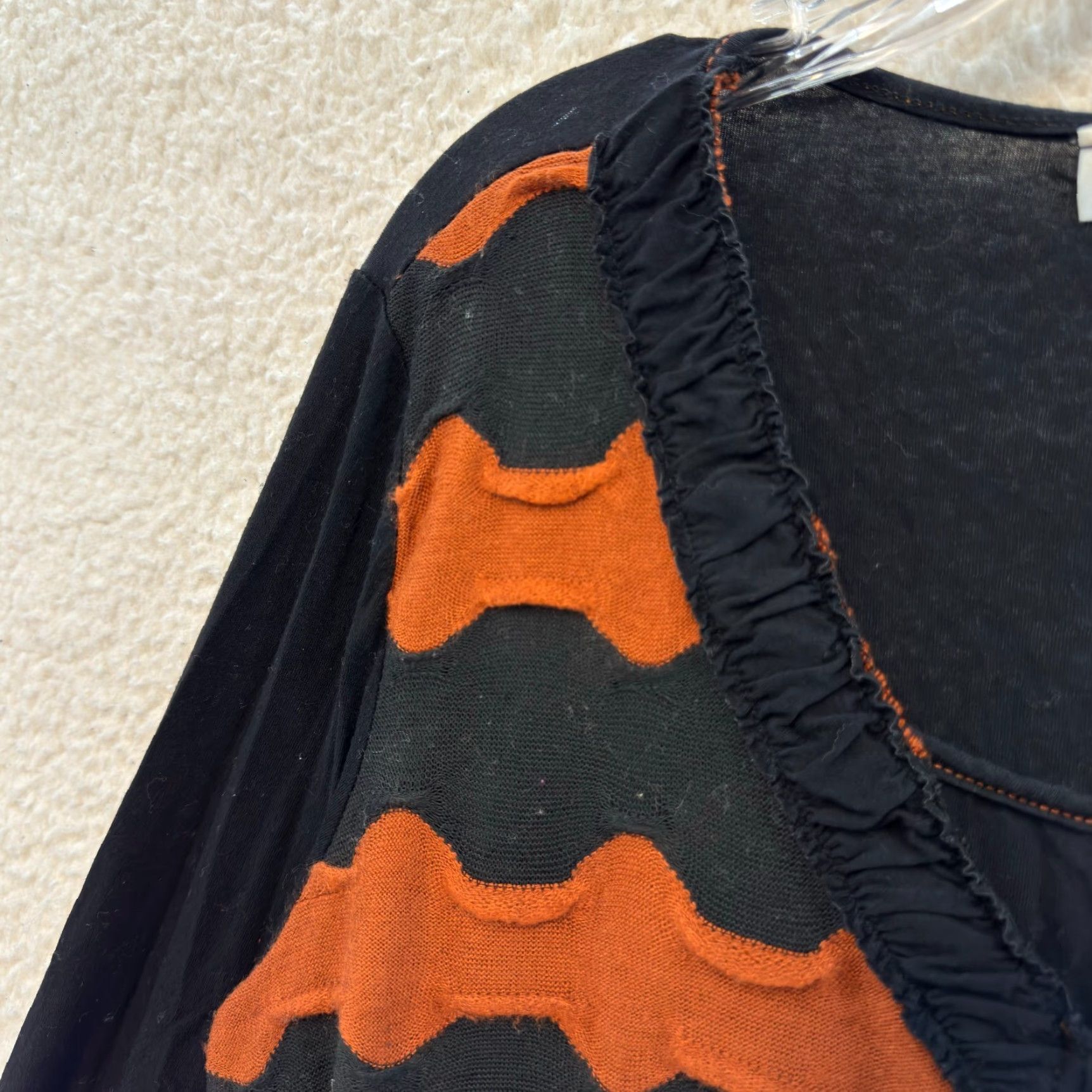Vintage VINTAGE Mirror Image Shirt XL Black Orange Asymmetrical Hippie Boho Grunge Goth Halloween Y2K top Size XL / US 12-14 / IT 48-50 - 5 Thumbnail