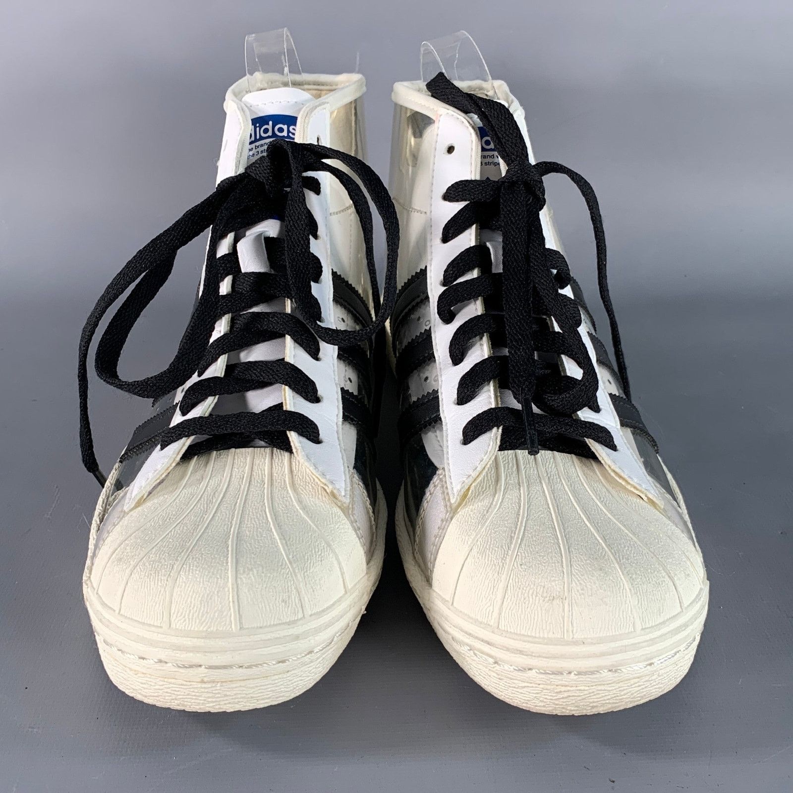 Adidas ADIDAS Size 9 White Black See-Through Acetate Ankle Sneakers Size US 9 / EU 42 - 4 Thumbnail
