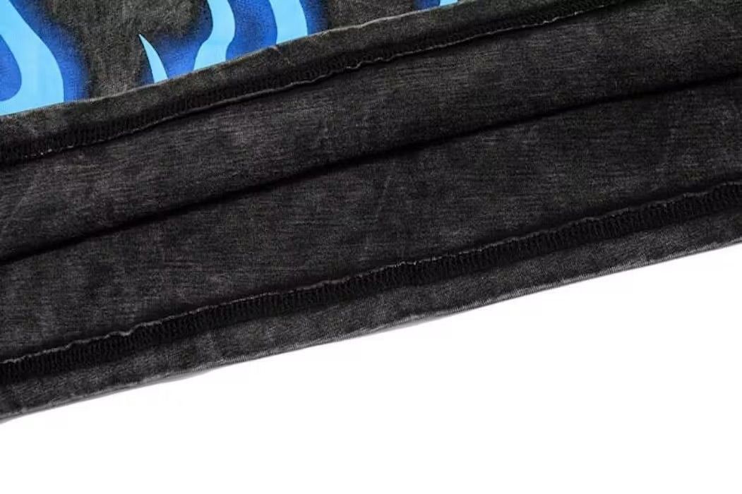 Japanese Brand Fire Flame Graphic Washed T Shirt Size US L / EU 52-54 / 3 - 6 Thumbnail
