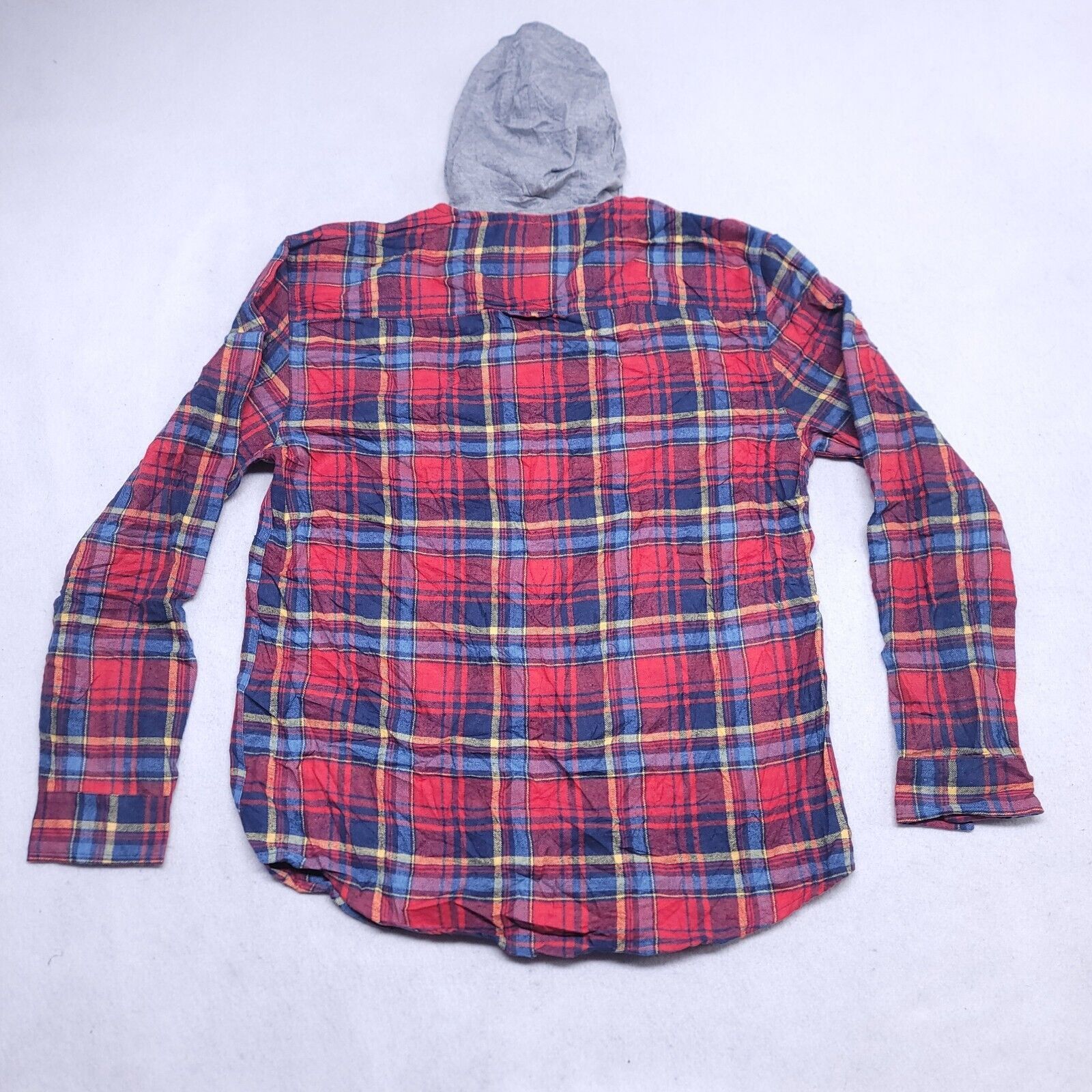 VSTR VSTR Casual Button Up Hoodie Mens Size XL Blue Red Plaid Size US XL / EU 56 / 4 - 10 Thumbnail