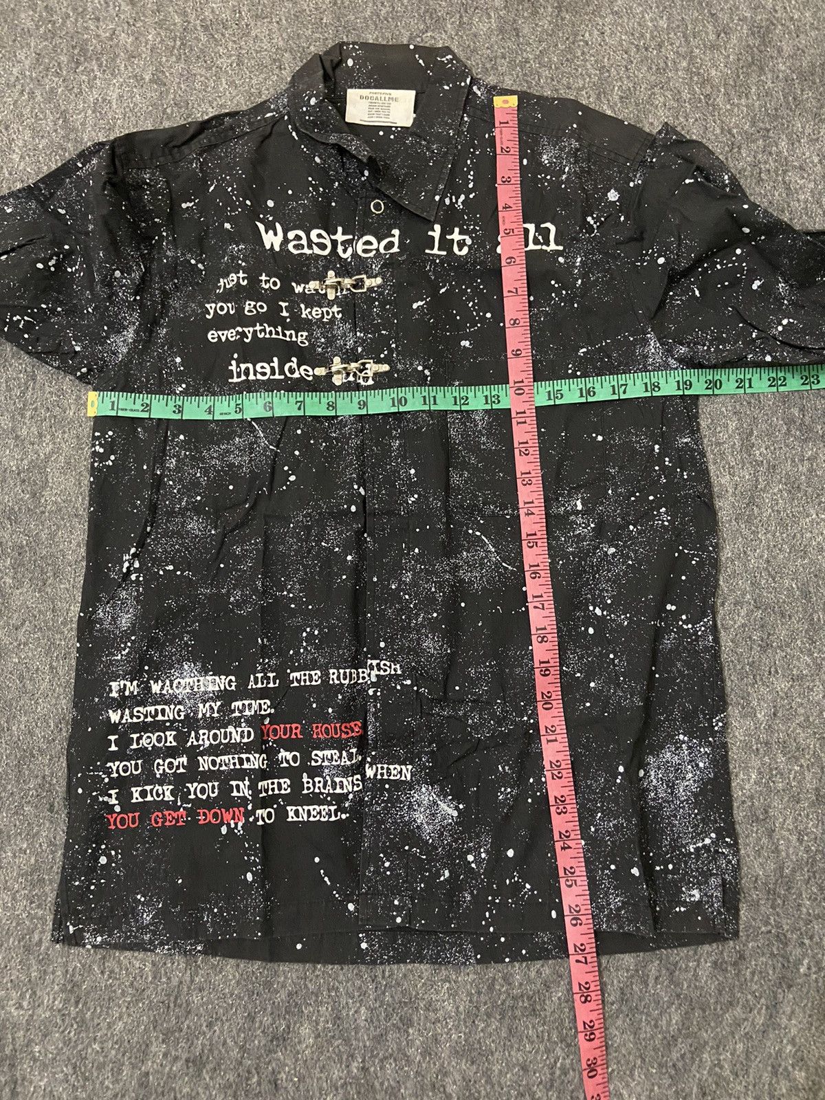 Japanese Brand docallme long punk shirt with abstract motif Size US M / EU 48-50 / 2 - 10 Thumbnail