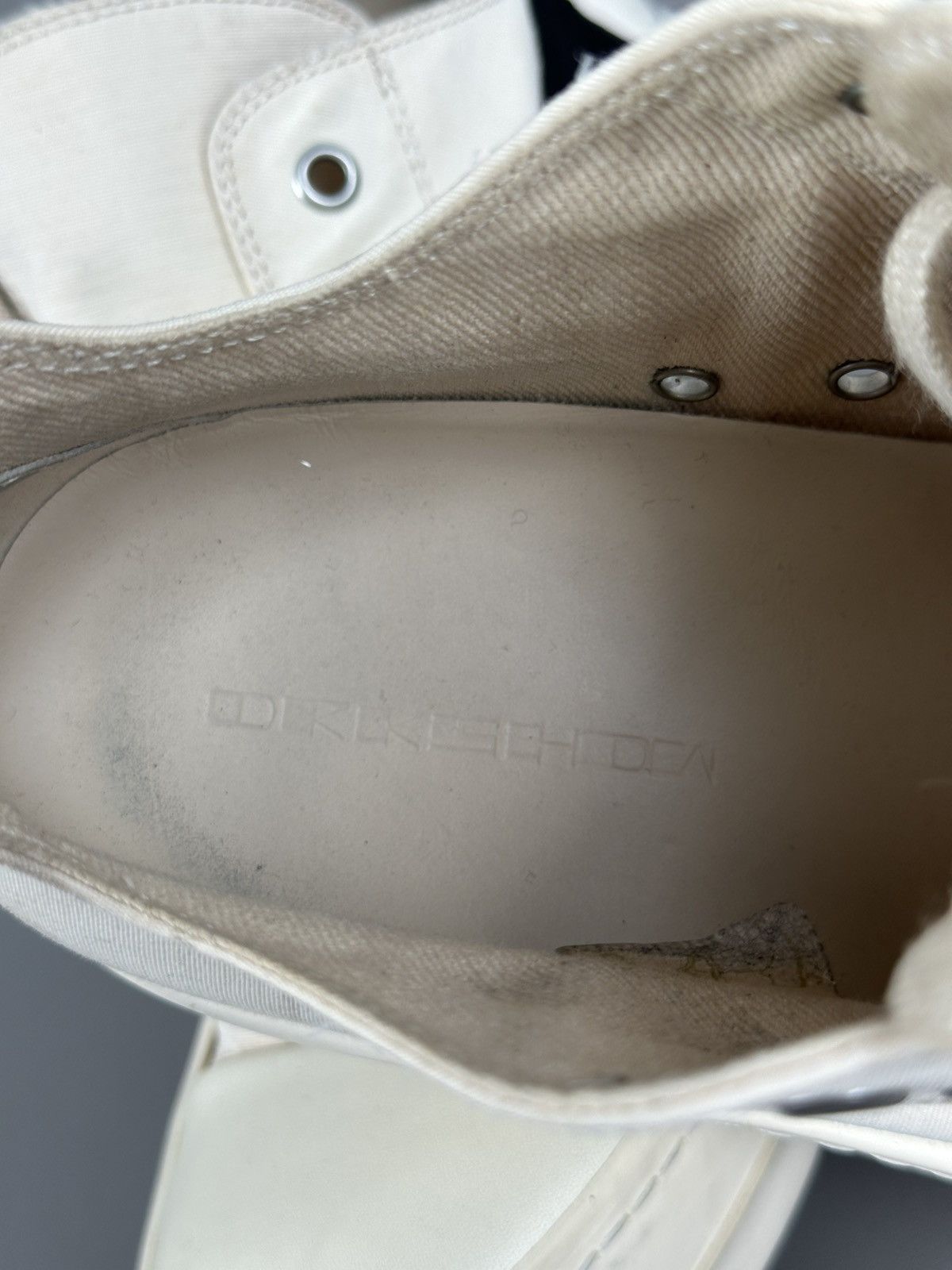 Rick Owens Rick Owens - Drkshdw Ramones Low Logo Patch - White Size US 7.5 / EU 40-41 - 17 Thumbnail
