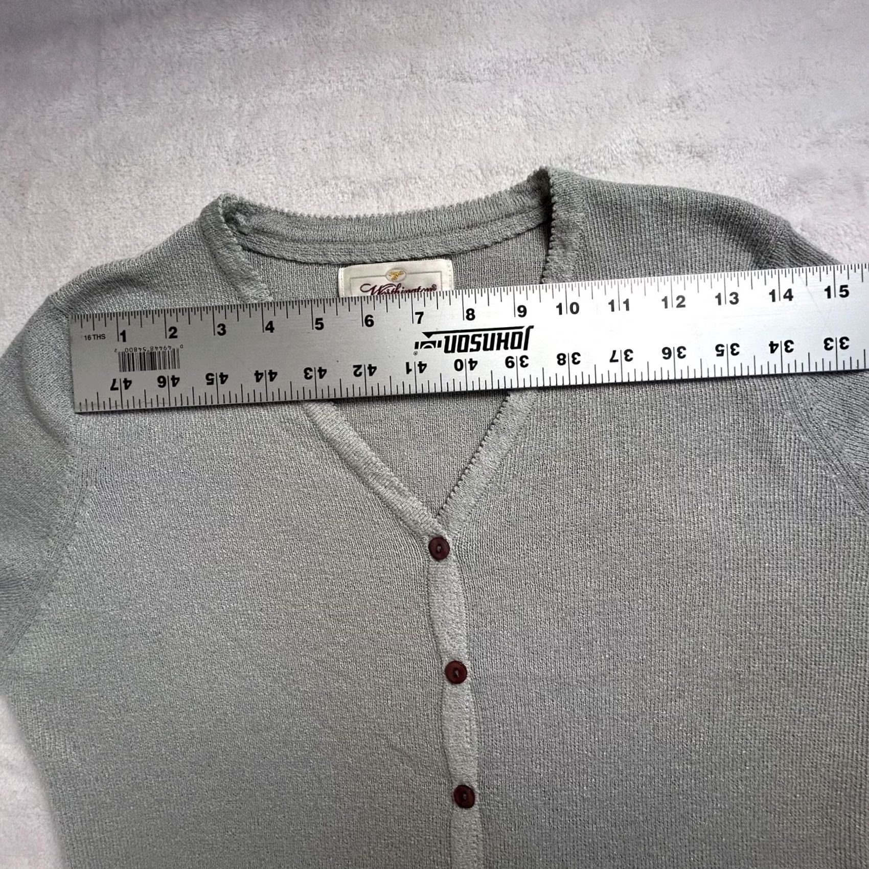 Worthington Worthington Cardigan Sweater V-Neck Button Front Casual Women’s Medium Gray Knit Pullover Knitwear Size M / US 6-8 / IT 42-44 - 5 Thumbnail
