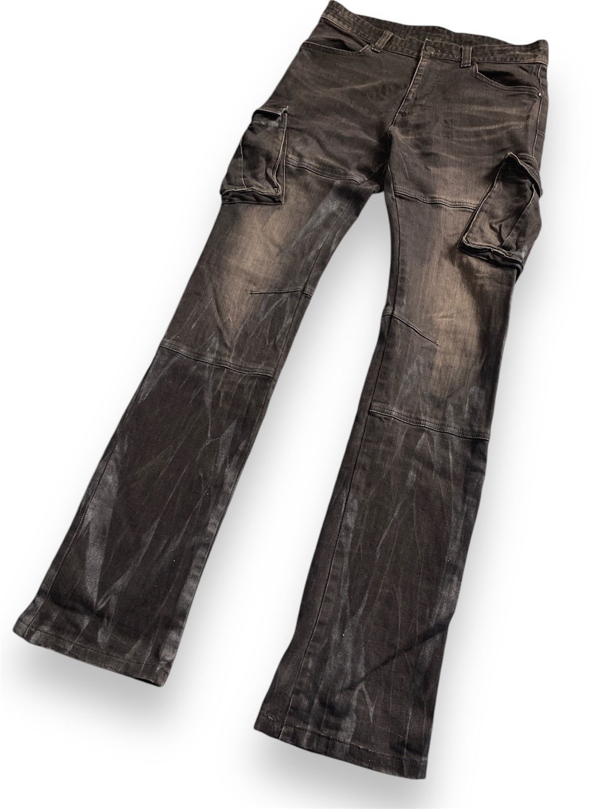 Tornado Mart RARE VTG TORNADO MART Distressed Cargo Flared Jeans Size US 30 / EU 46 - 3 Thumbnail
