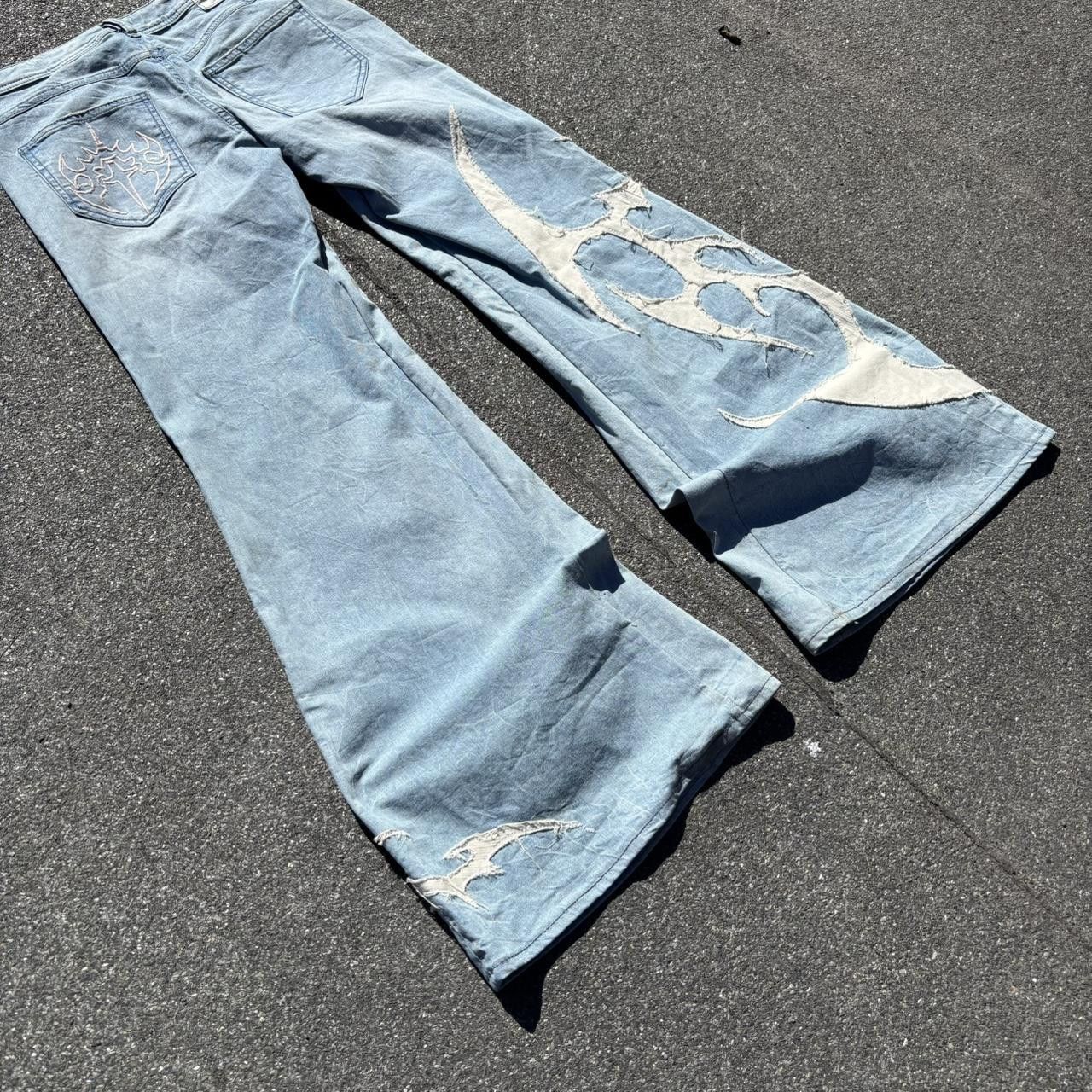 Affliction × Japanese Brand × Vintage jnco affliction style tribal embroidered jeans Size US 31 - 8 Thumbnail