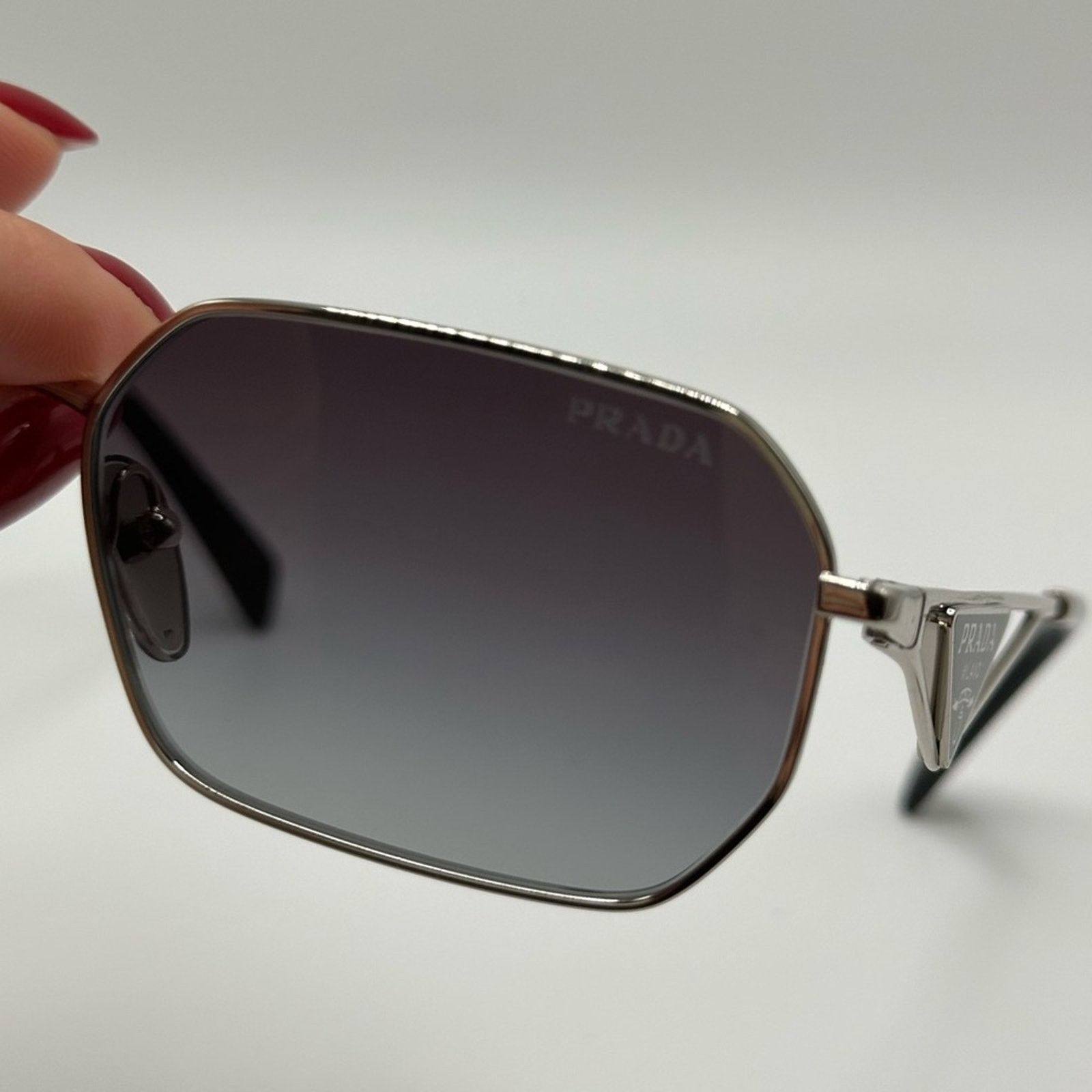 Prada PRADA Sunglasses PR A51S 1BC90A Silver/Grey Gradient Unisex Size ONE SIZE - 4 Thumbnail