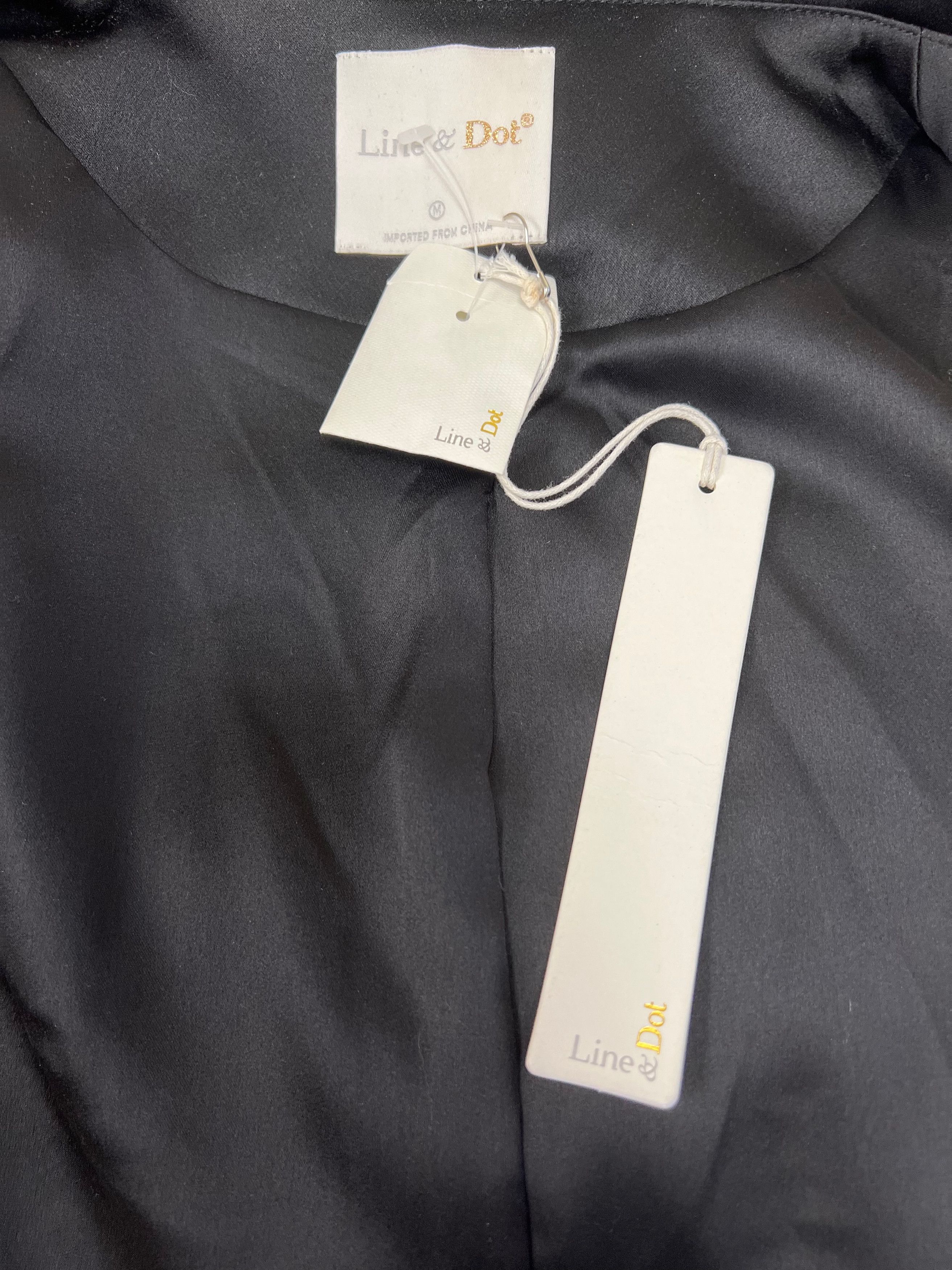Other NWT Line & Dot Satin Black Dinner Jacket Mini Dress Medium Size M / US 6-8 / IT 42-44 - 7 Thumbnail