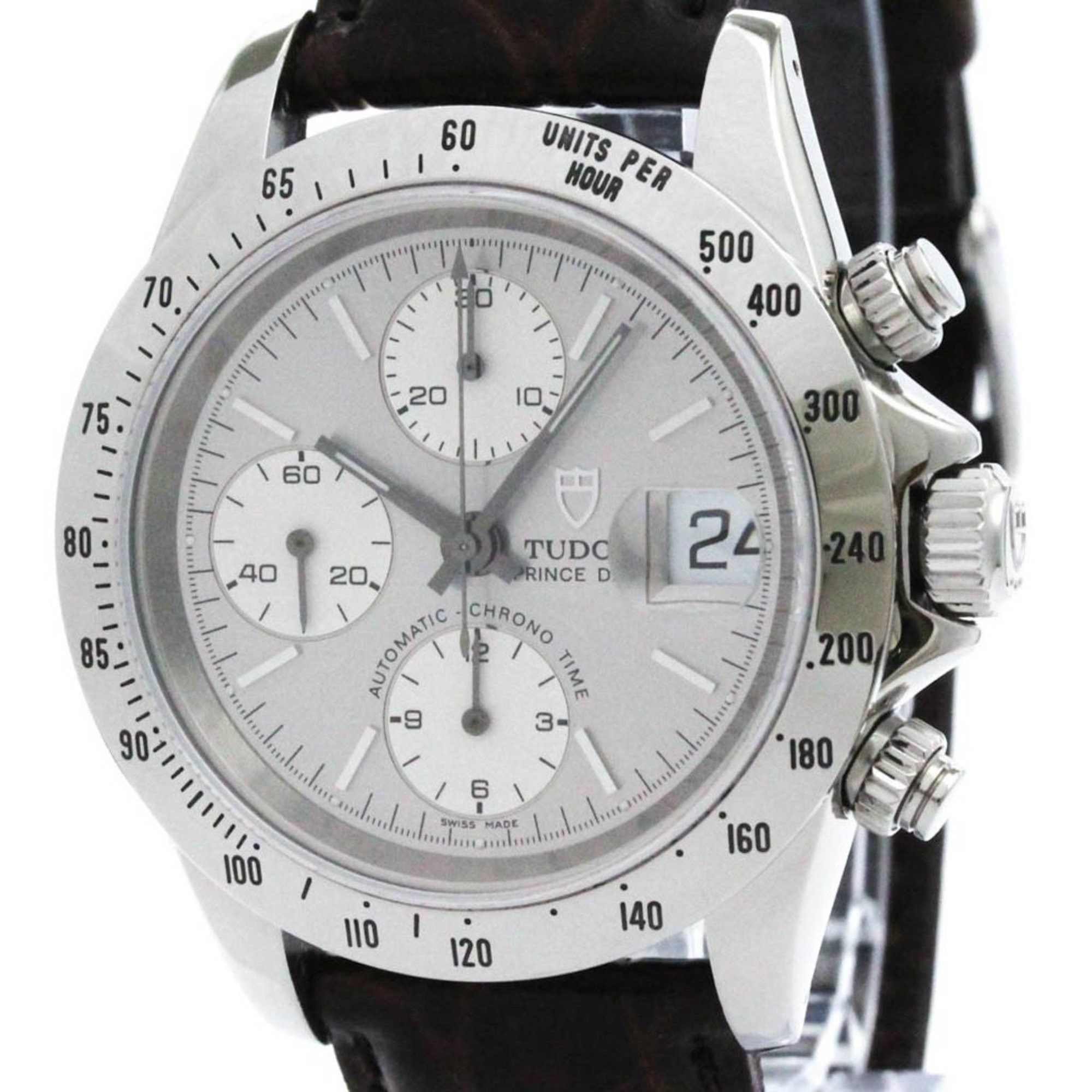 Tudor Polished TUDOR Chrono Time Prince Date Steel Mens Watch 79280P BF576489 Size ONE SIZE - 1 Thumbnail