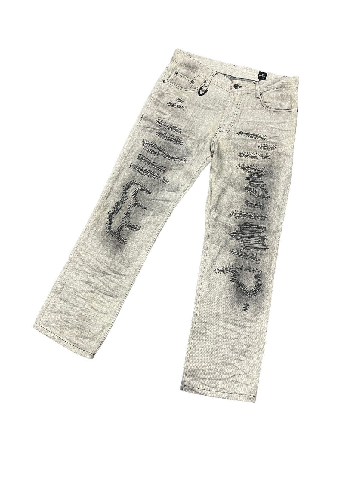 semanticdesign Vintage Semantic Design Style Flare Jeans ! Rare Design Size US 31 - 1 Thumbnail