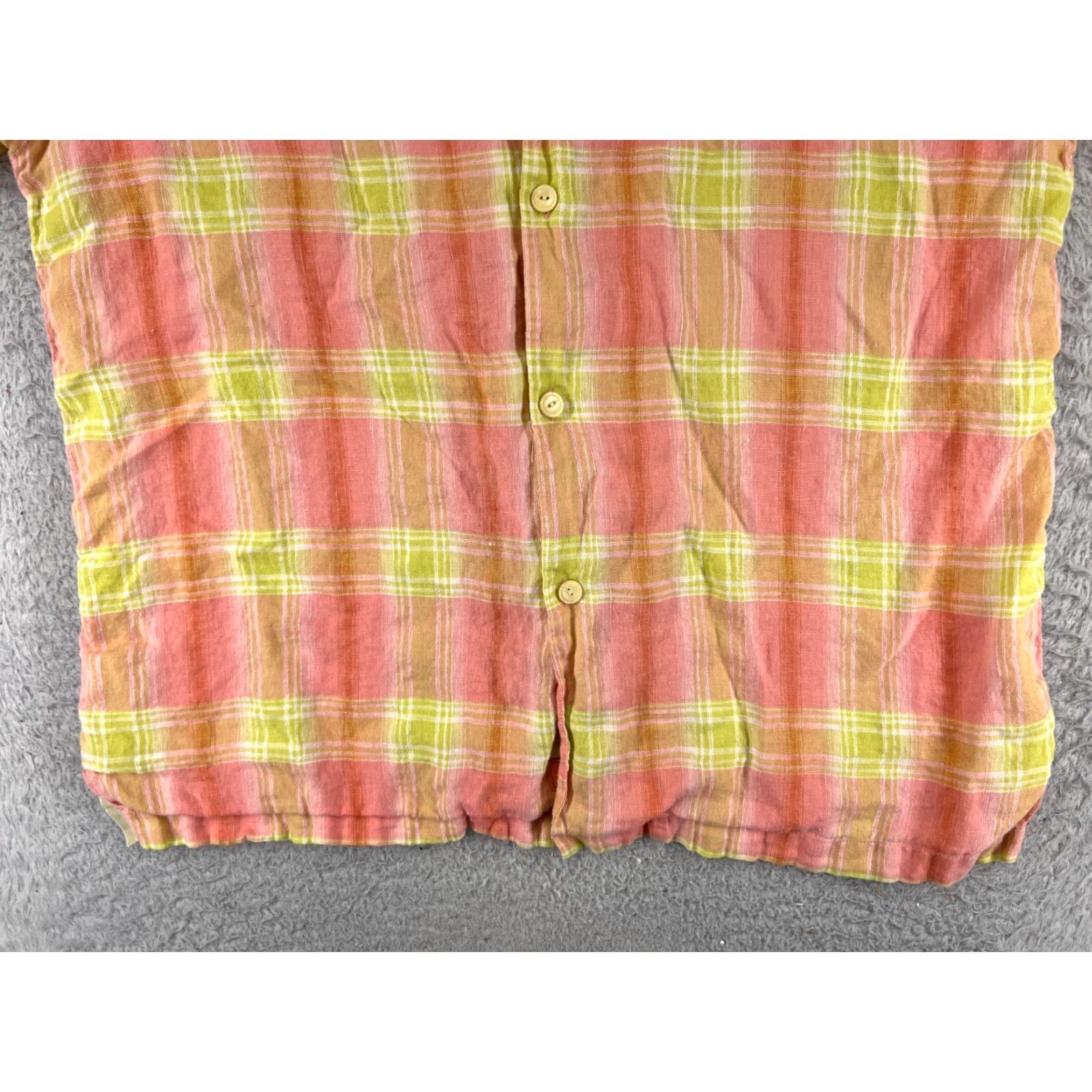 Tommy Bahama Tommy Bahama Shirt Men XL Pink Plaid Linen Button Short Sleeve Aloha Hawaiian Resort Beach Vintage: No (adjust to rules) Size US XL / EU 56 / 4 - 5 Thumbnail
