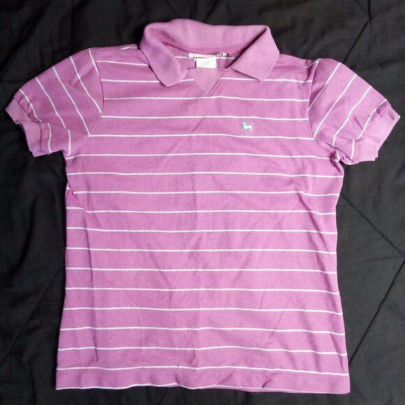 Vintage Vintage Hunter's Glen Striped Polo Shirt 700 Purple Size US M / EU 48-50 / 2 - 2 Thumbnail