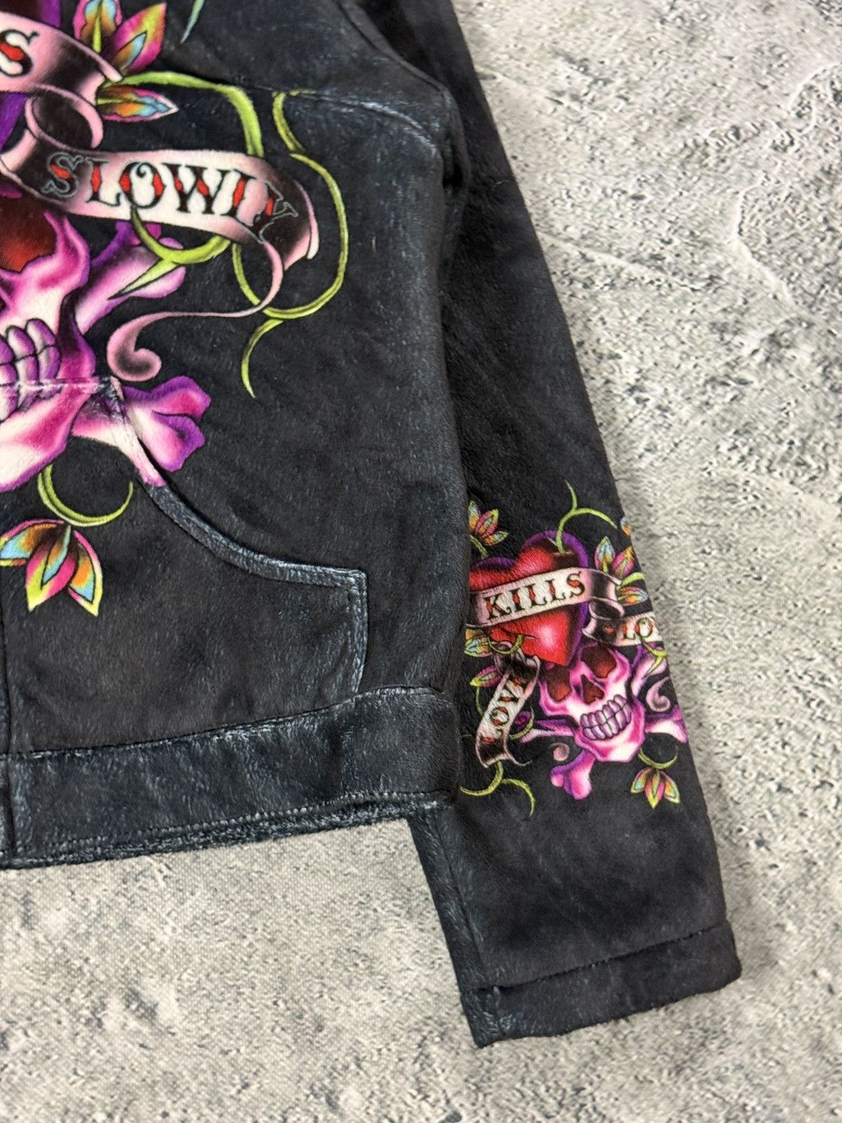 Ed Hardy Ed Hardy zip hoodie black red vintage Y2K faux fur Size L / US 10 / IT 46 - 3 Thumbnail