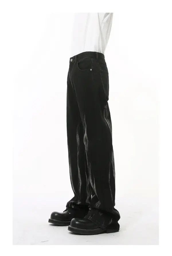 Japanese Brand Shi High street retro tie-dye heavy-duty flared casual jeans Size US 32 / EU 48 - 4 Thumbnail