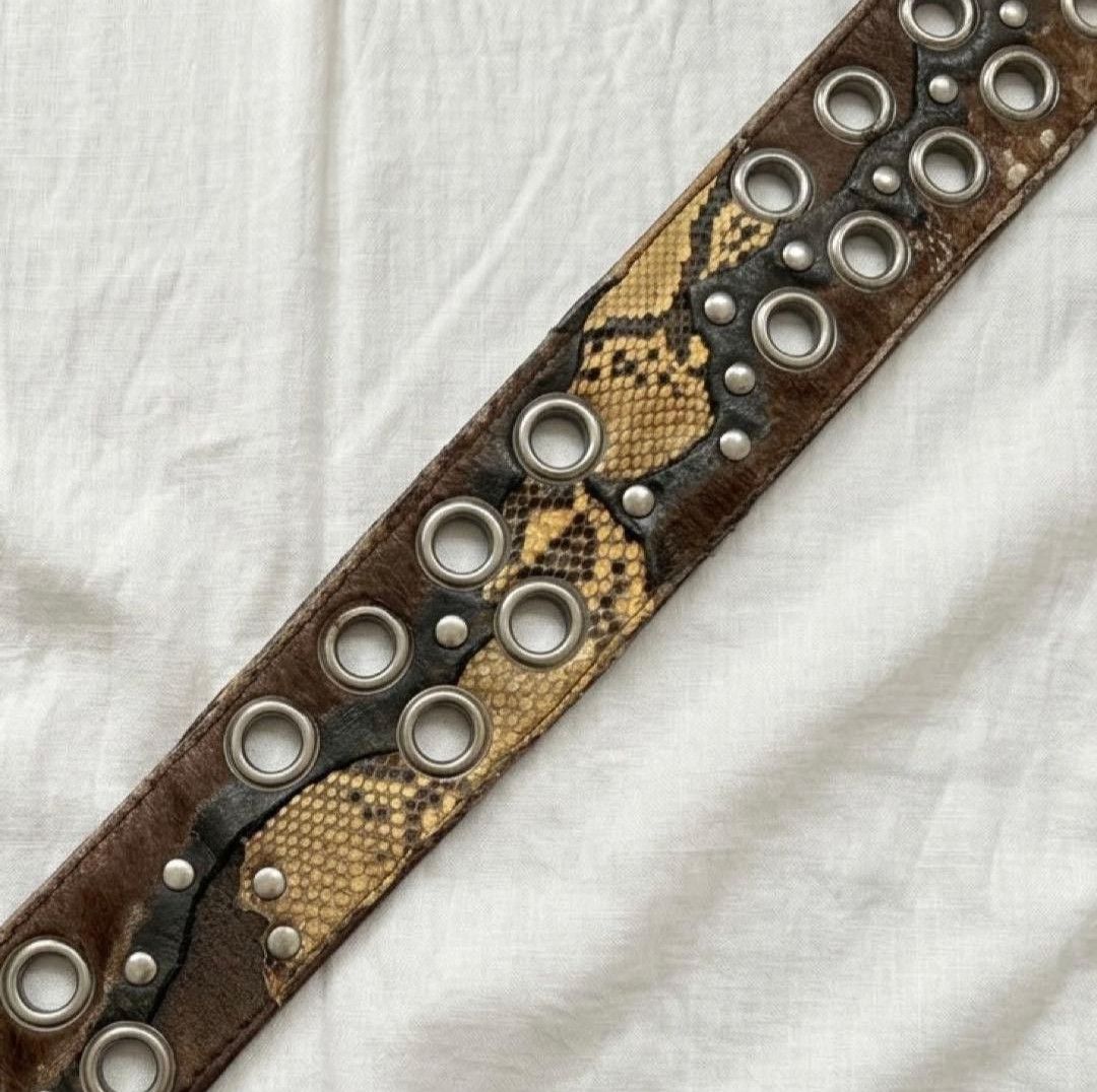 KMRii 00s 2005 KMRII Double grommet hybrid leather belt Size ONE SIZE - 3 Thumbnail