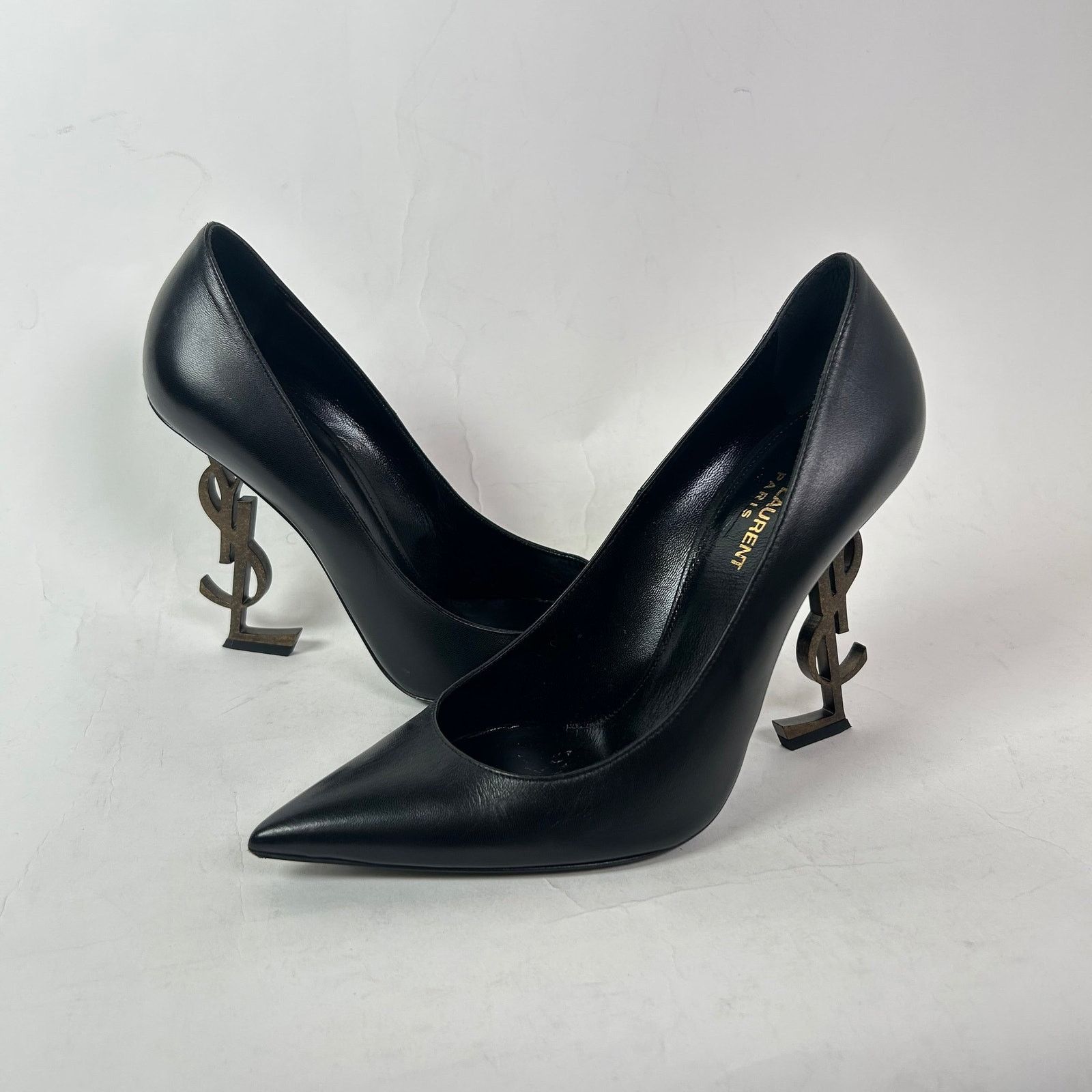 Saint Laurent Paris Saint Laurent Black Leather Opyum 110 Pumps Size 39 Size US 9 / IT 39 - 5 Thumbnail