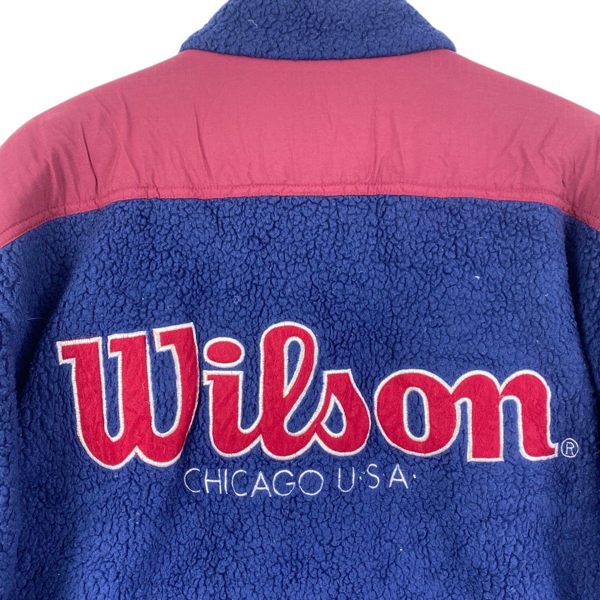 Wilson Vintage 90s WILSON Chicago Usa Fleece Jacket Big Logo Size US XXL / EU 58 / 5 - 4 Thumbnail