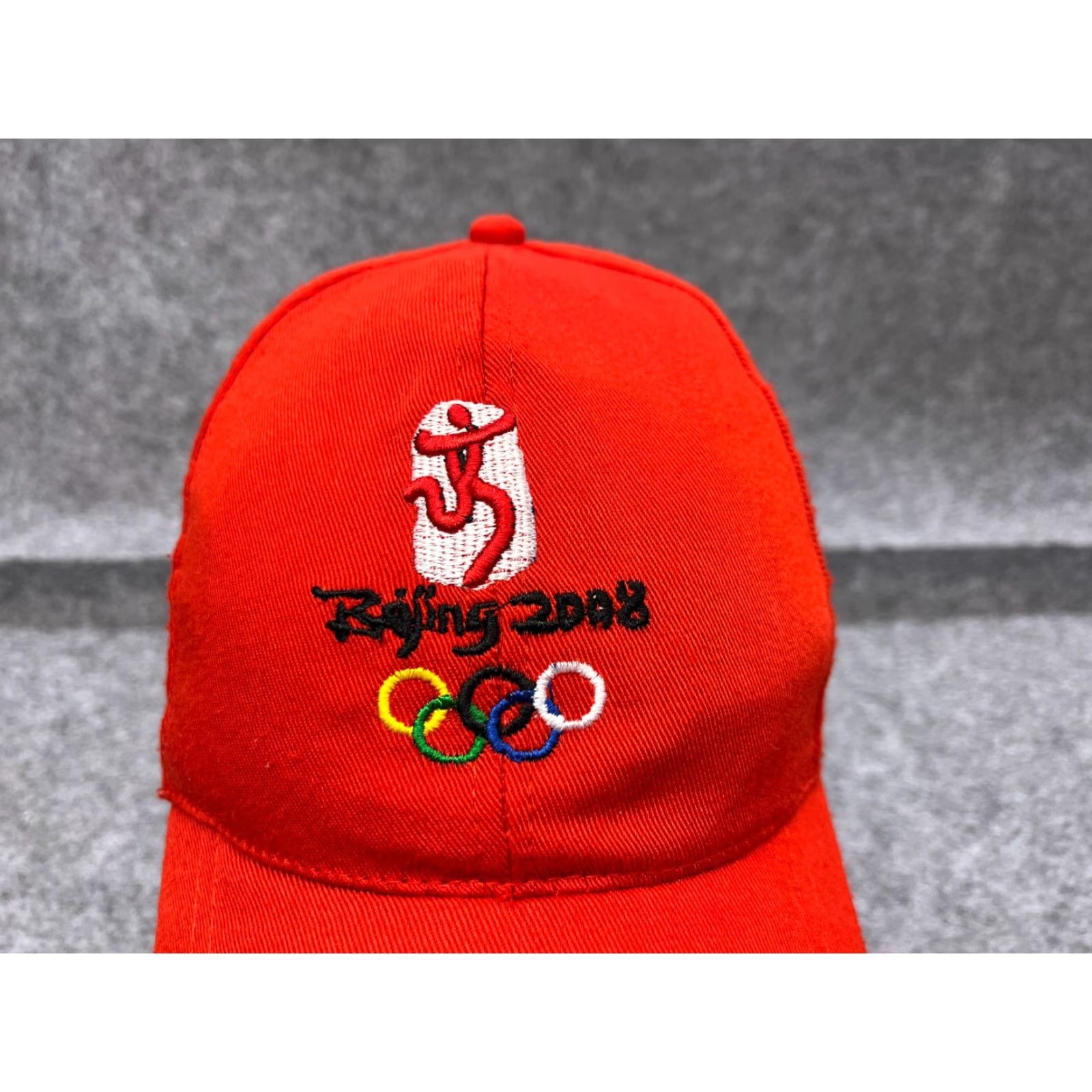 Vintage Beijing 2008 Summer Olympics Hat Cap Strap Back Adult Red Cotton Embroidered Shirt Baseball Cap Unisex Adults Red Olympic Sports 2008 Hats Mens Size ONE SIZE - 2 Thumbnail