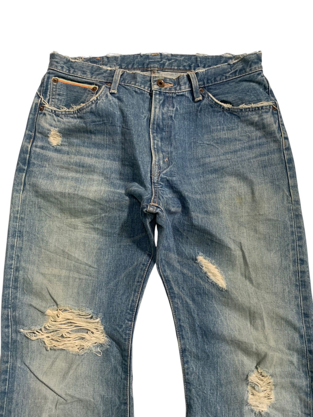 Kapital VINTAGE EDWIN 505S SELVEDGE PUNK SHORT DISRESSED DENIM Size US 32 / EU 48 - 6 Thumbnail
