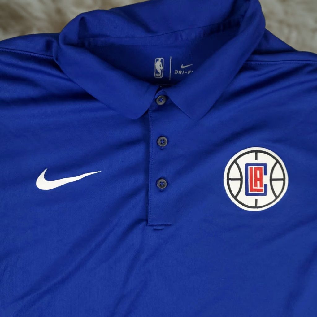 Nike LA Clippers Shirt Nike Dri-FIT Mens Large Blue Polo Basketball Performance Sports Size US L / EU 52-54 / 3 - 1 Thumbnail